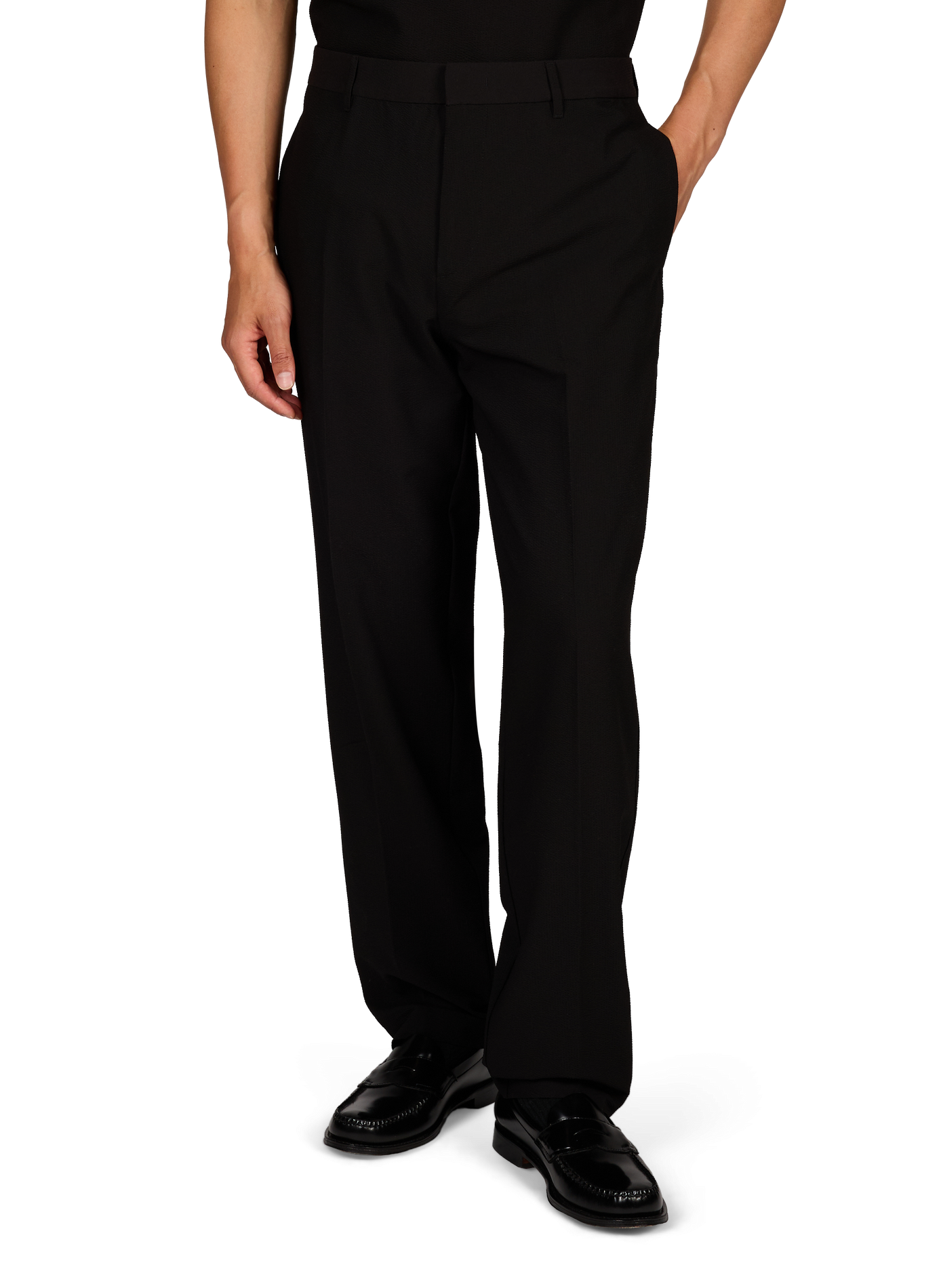 Texturierte Slim-Fit-Hose EMPORIO ARMANI Schwarz