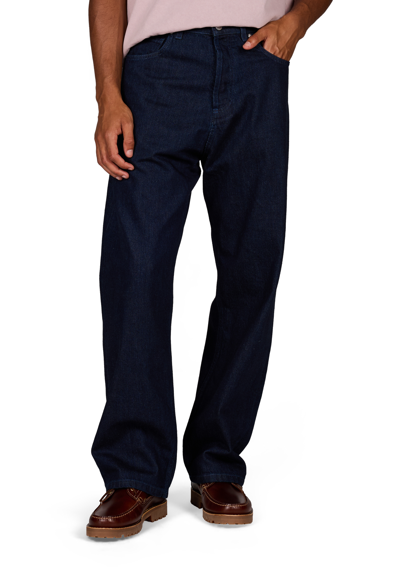 Jeans large brut en coton MAISON KITSUNÉ Bleu