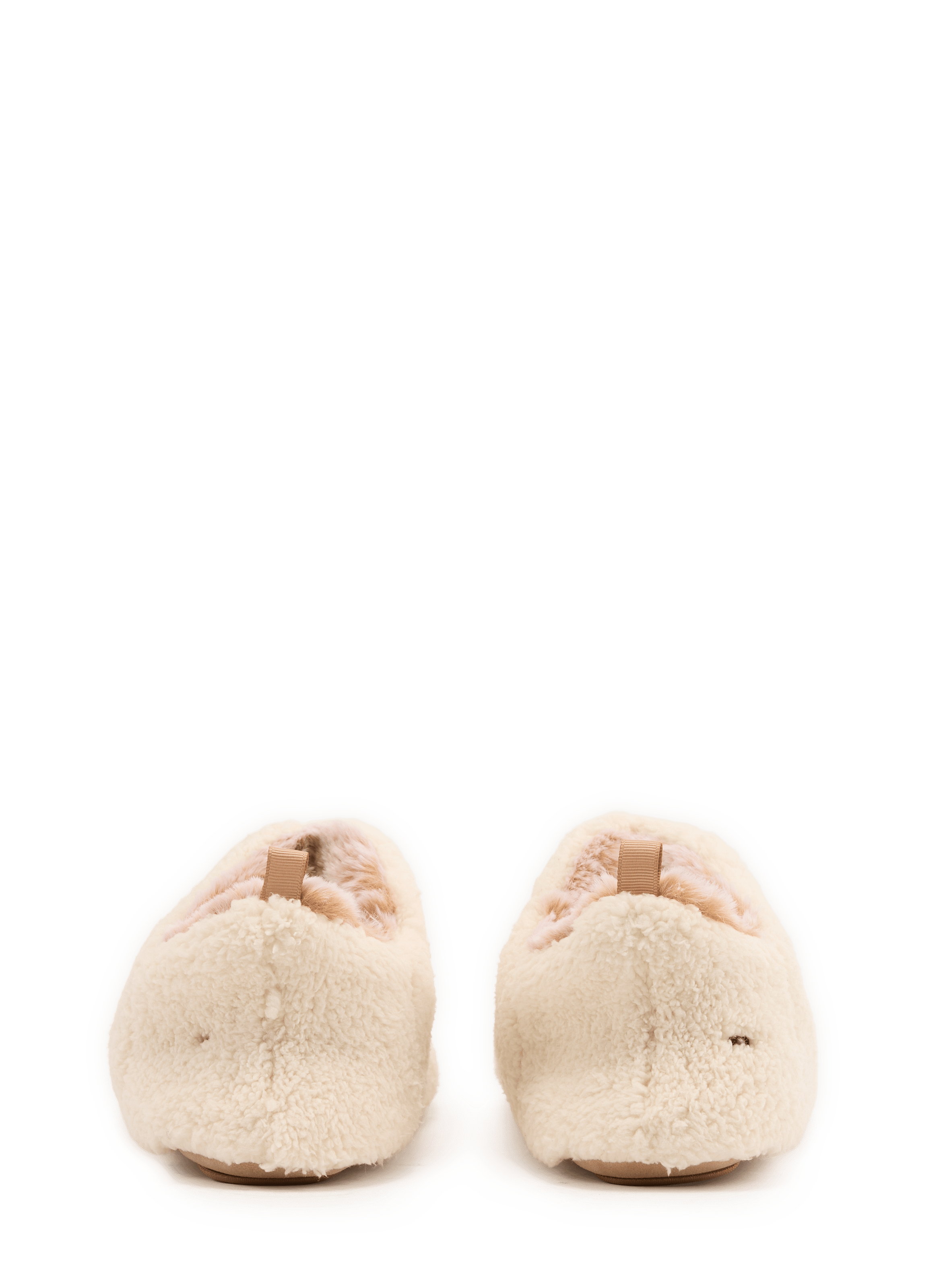 Fur-lined slippers with faux fur effect ISOTONER Beige