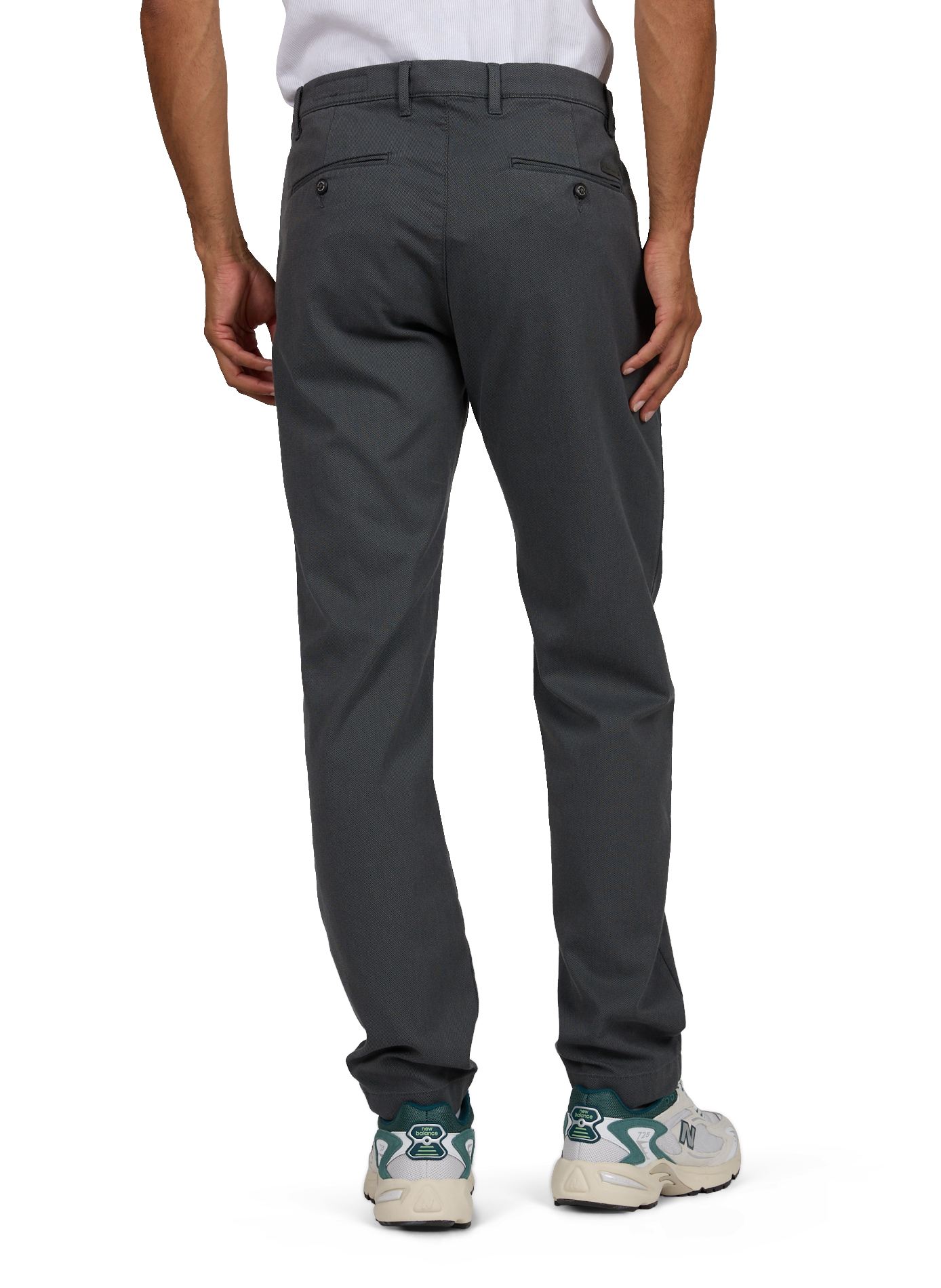 Tapered cotton blend trousers PIERRE CARDIN Grey