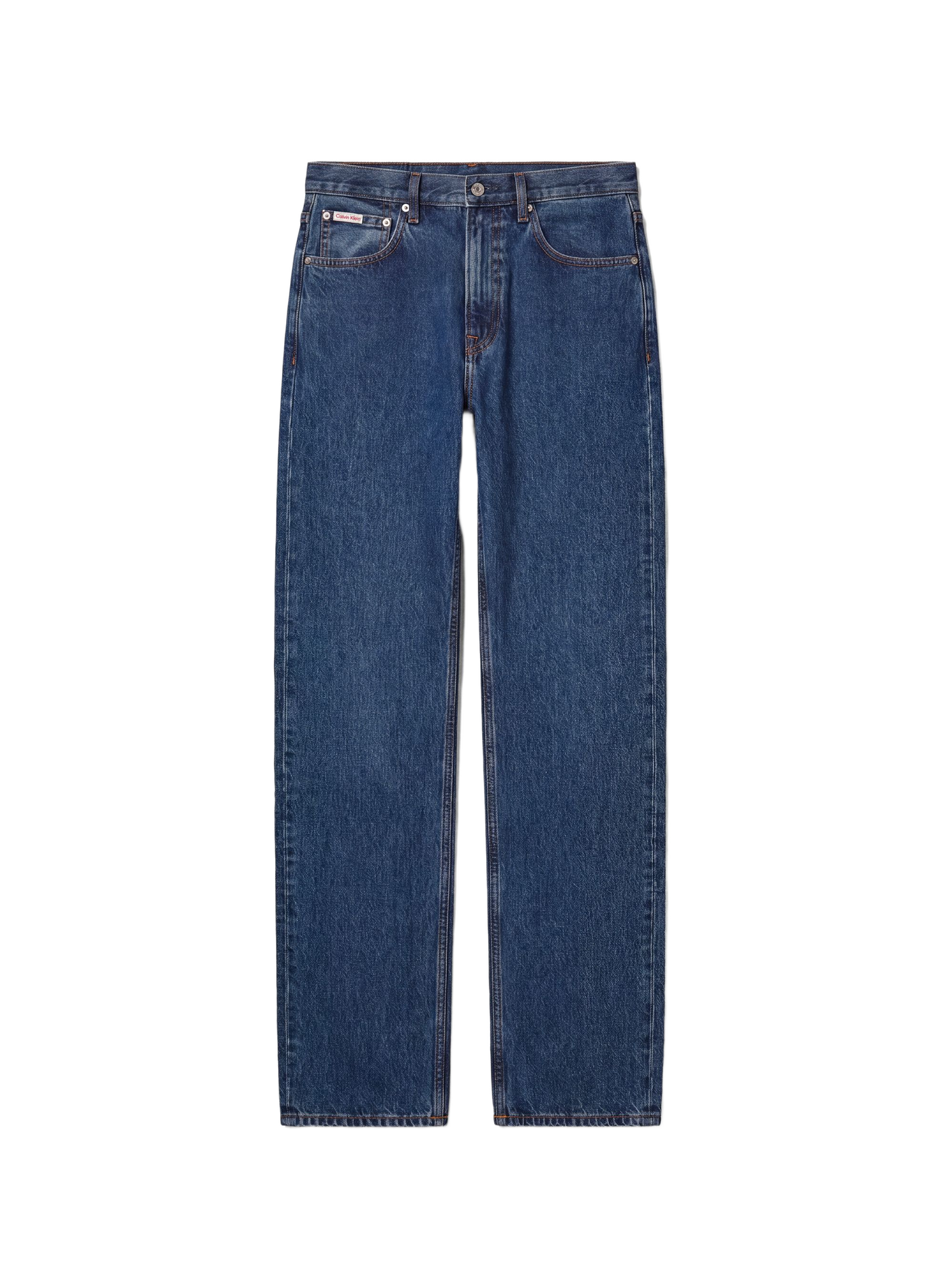 Jean coupe droite en coton CALVIN KLEIN Bleu