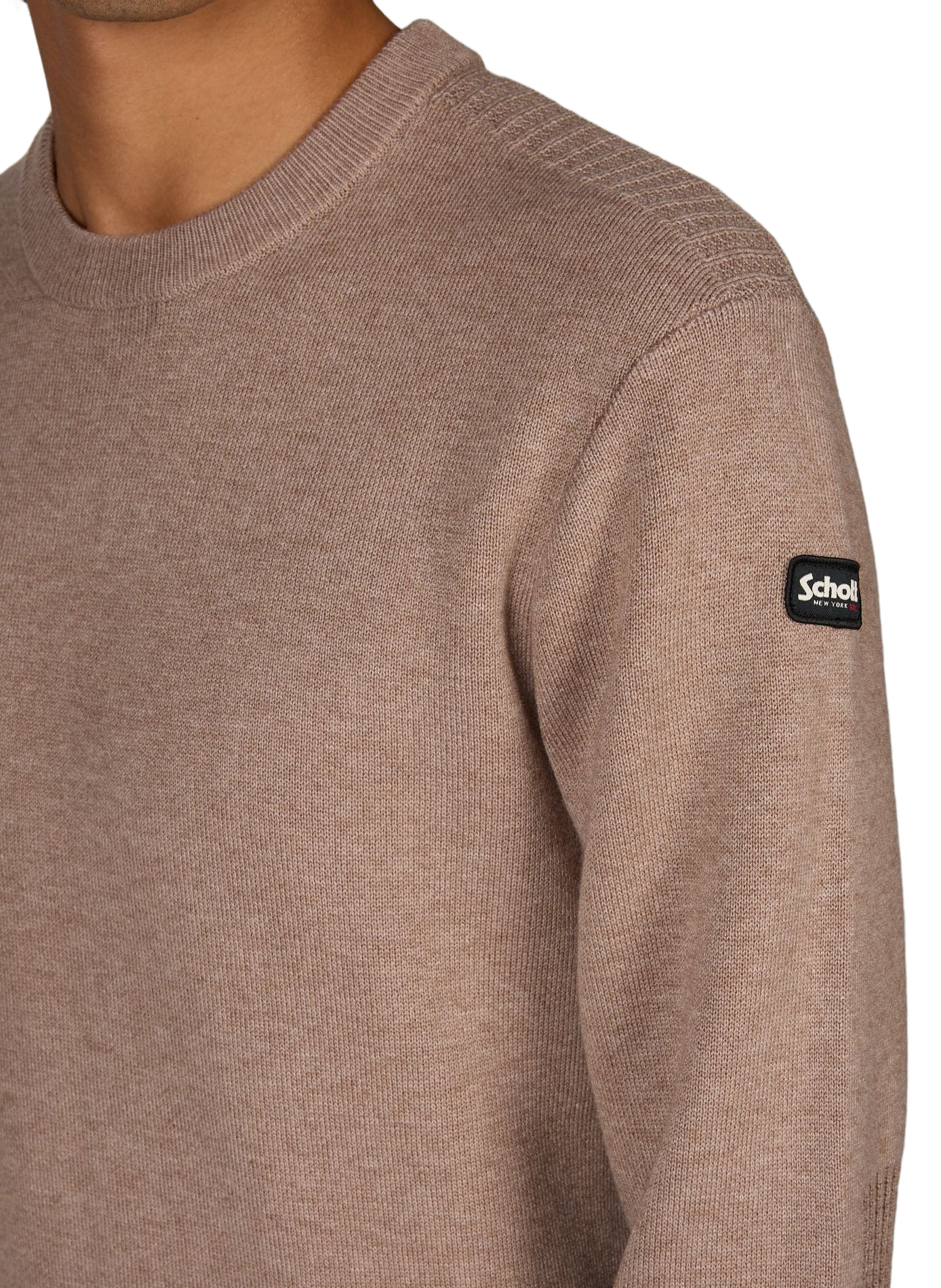 Pull en maille à logo SCHOTT Marron