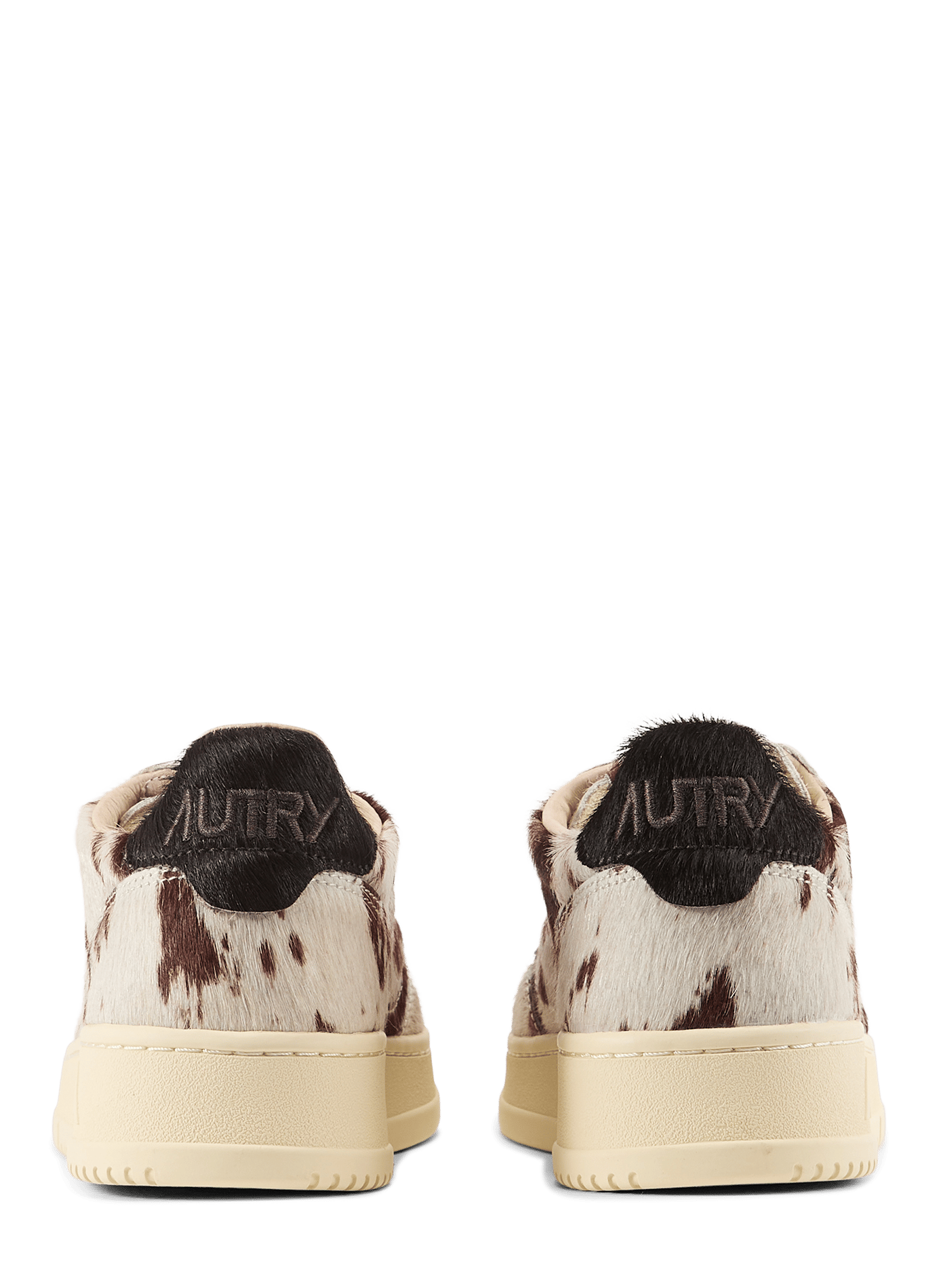 Low-top sneakers with cow print in leather AUTRY White