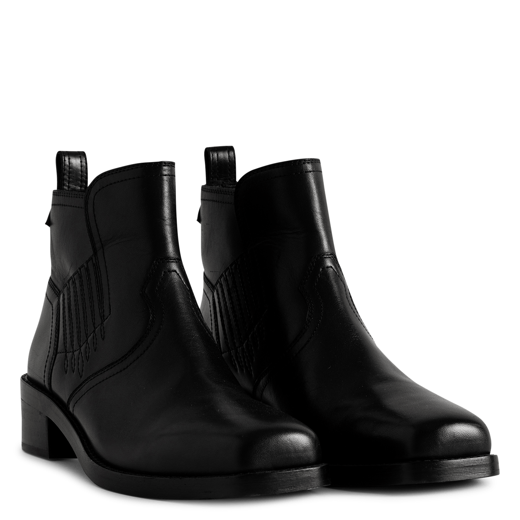 Bottines élastiques unies en cuir igata ZADIG&VOLTAIRE Noir