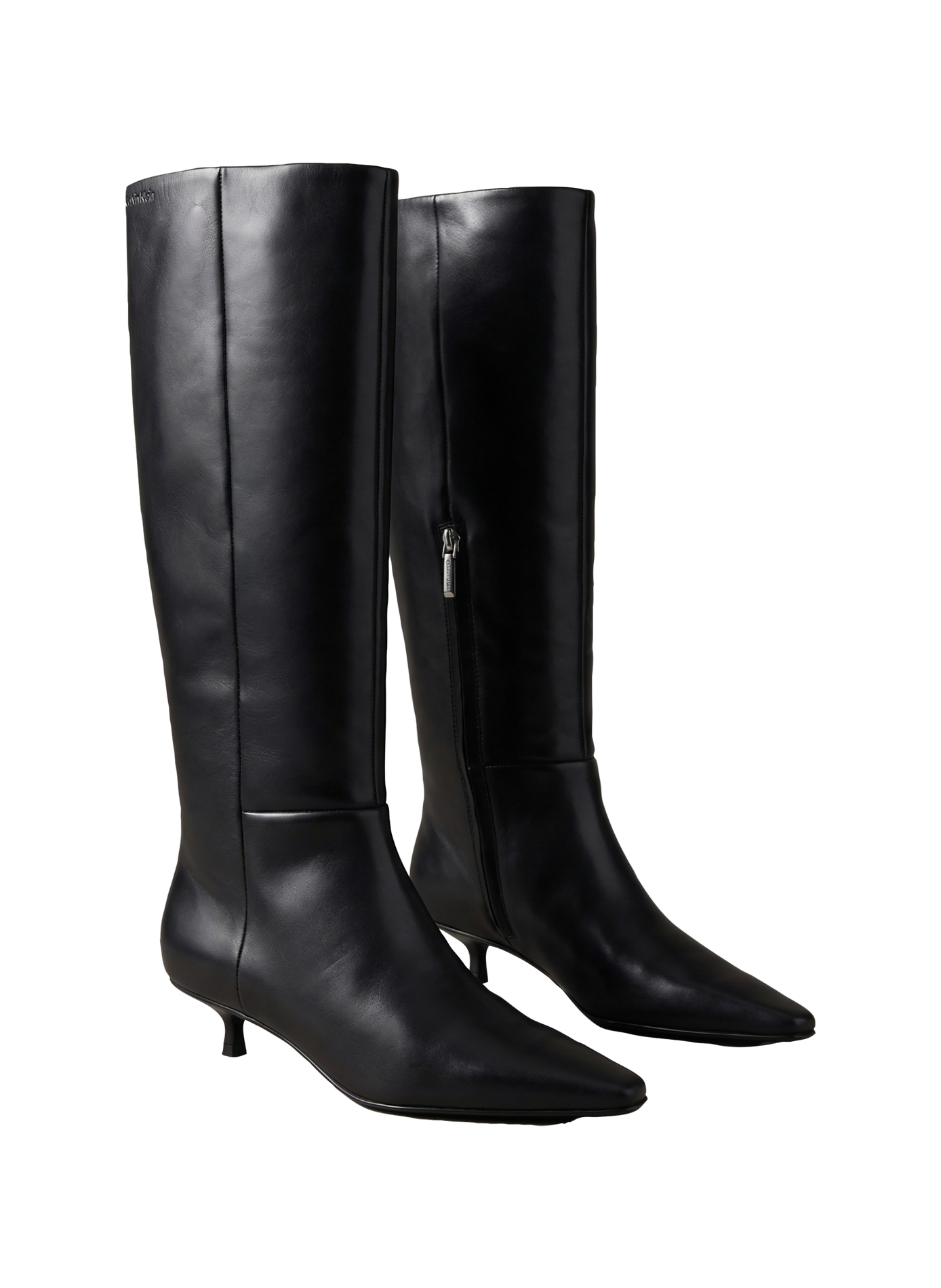 Hohe Leya Stiefel aus Leder CALVIN KLEIN Schwarz