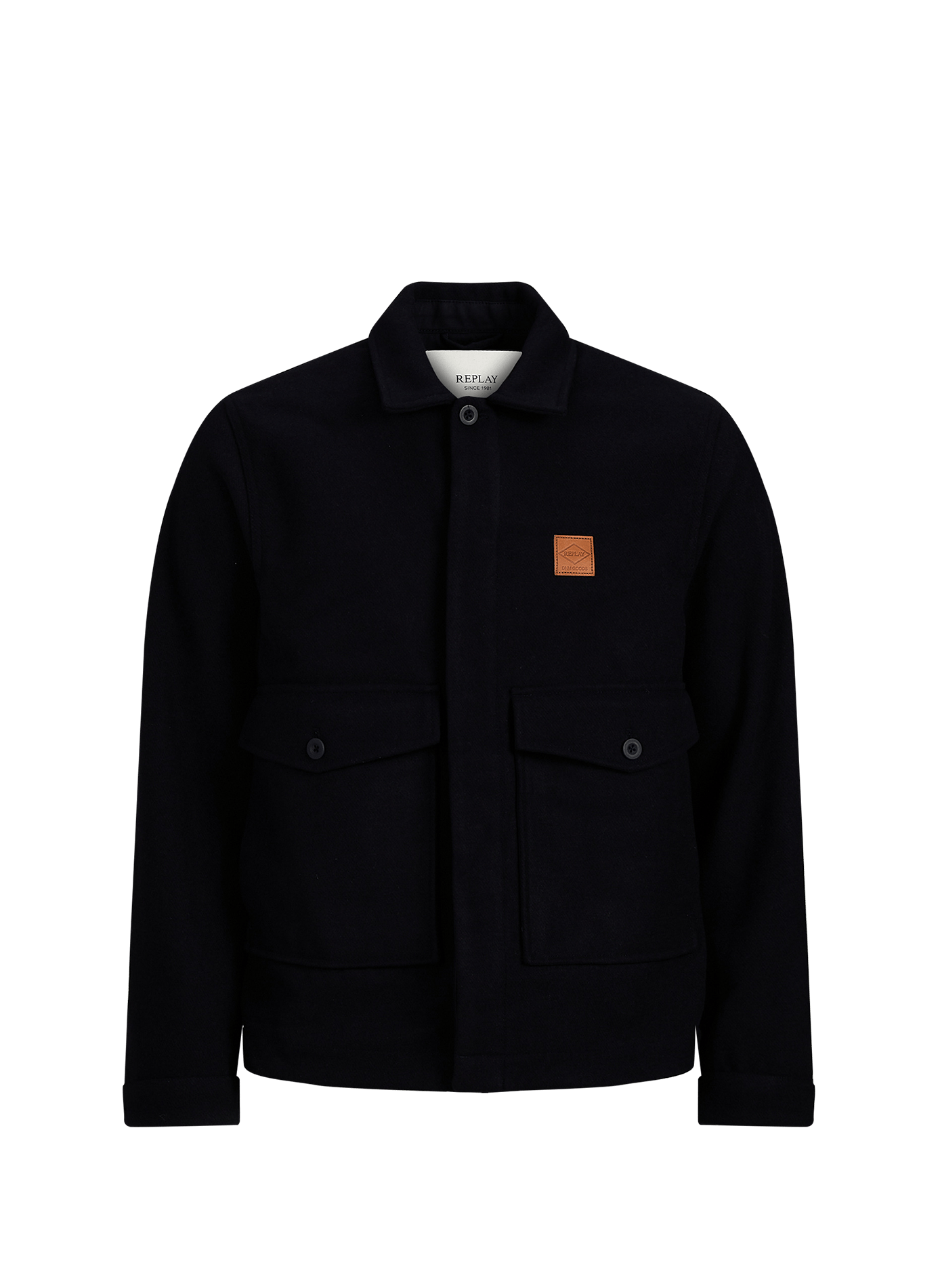 Gerade Jacke mit klassischem Kragen REPLAY Blau