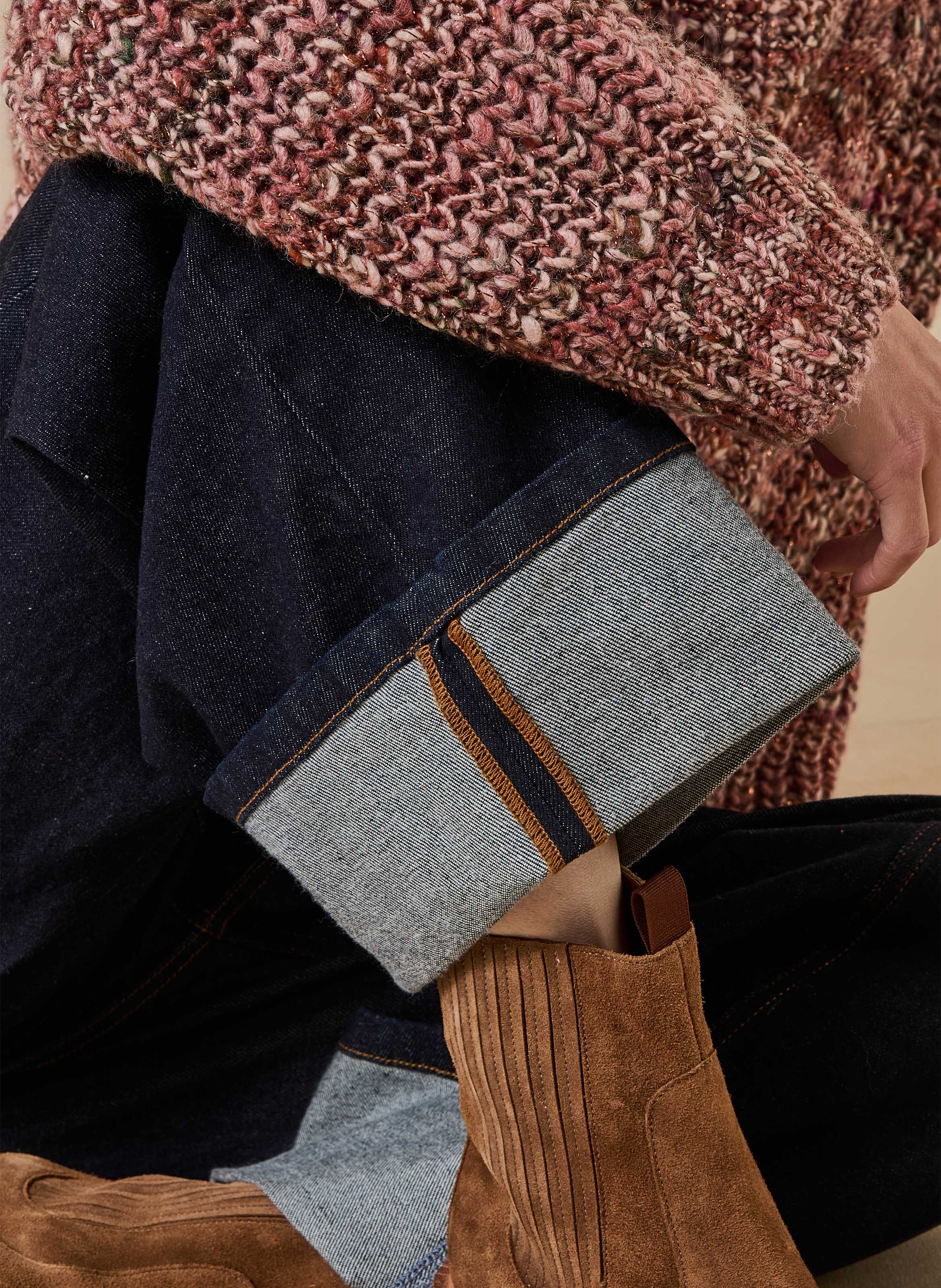 Wijde jeans van een mix met biologisch katoen LA FEE MARABOUTEE Blauw