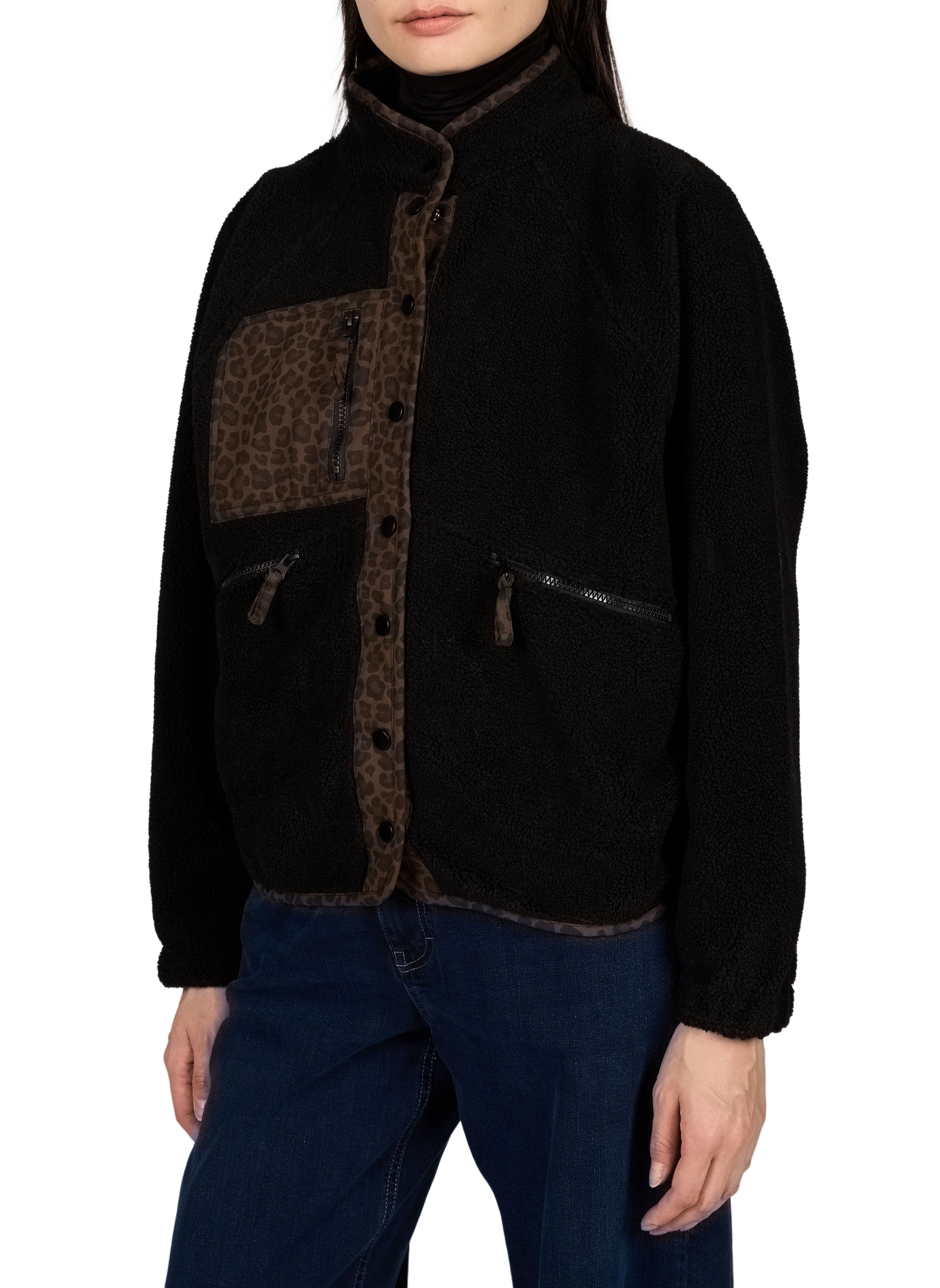 Oversized GIANY fleece jacket LAURE+MAX Black