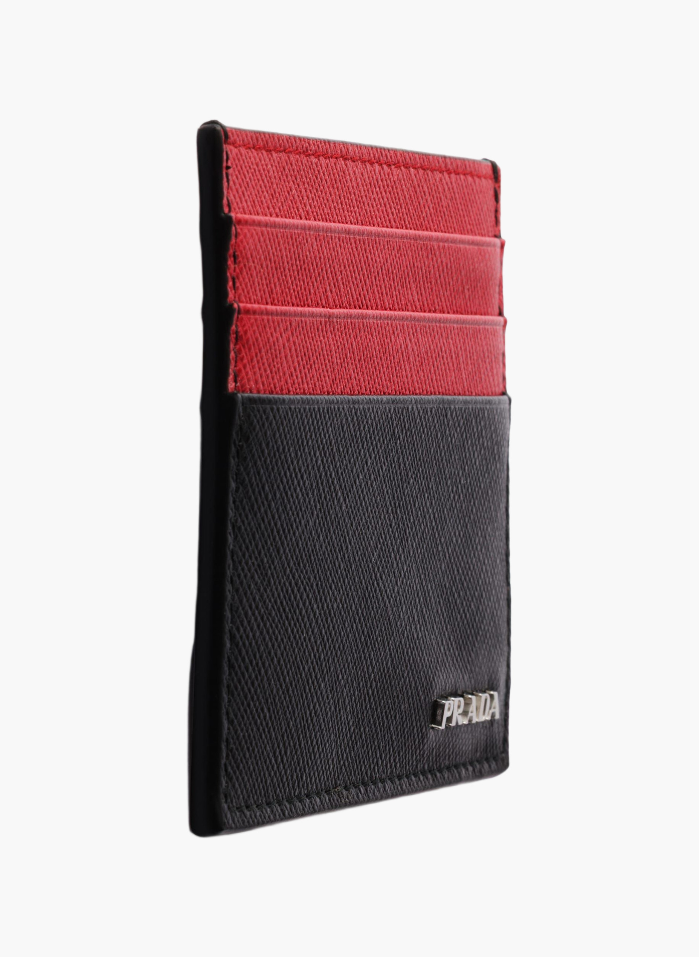 Porte-cartes en cuir saffiano PRADA Noir