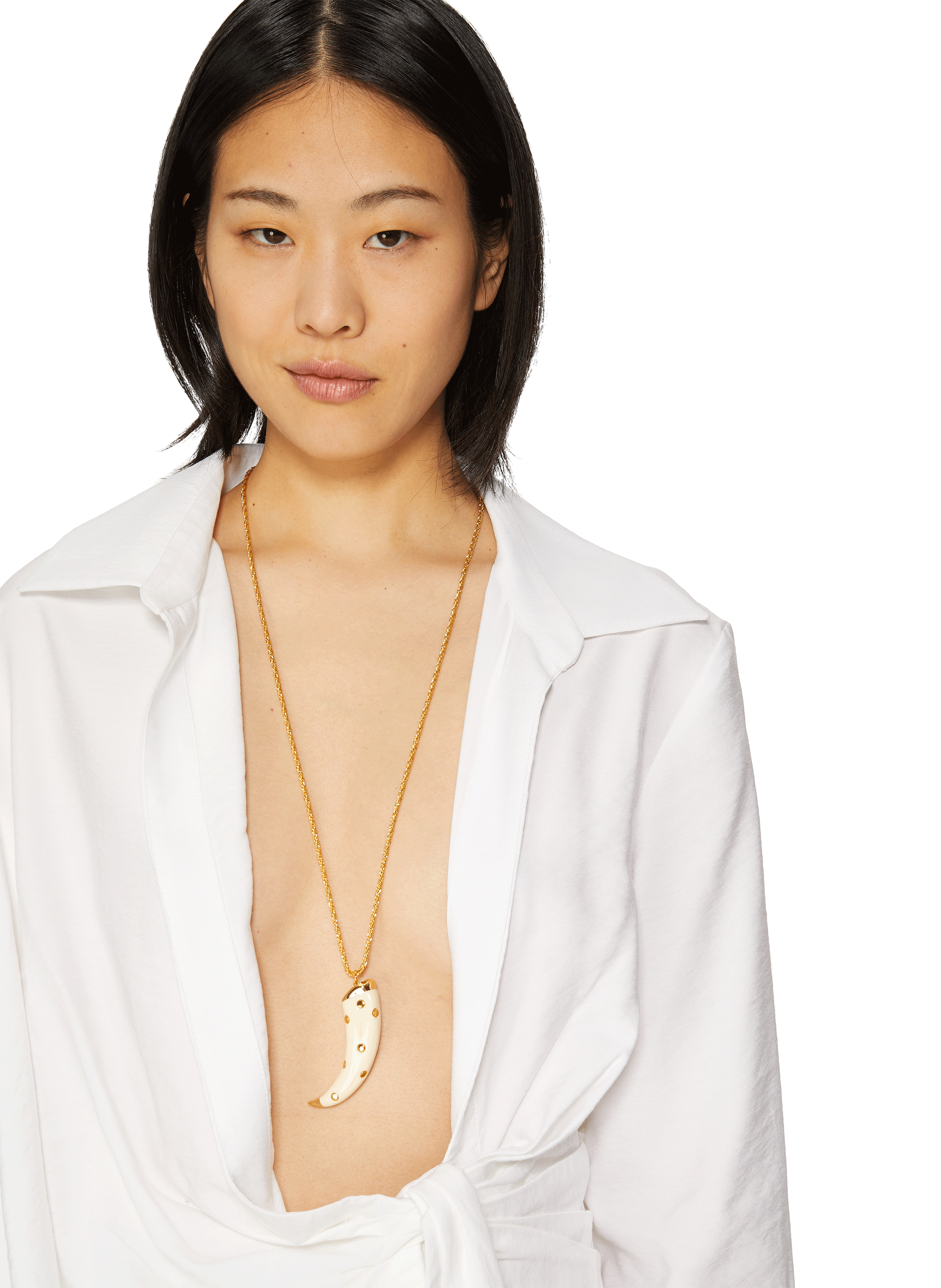 Caftan Moon studded necklace AURELIE BIDERMANN White