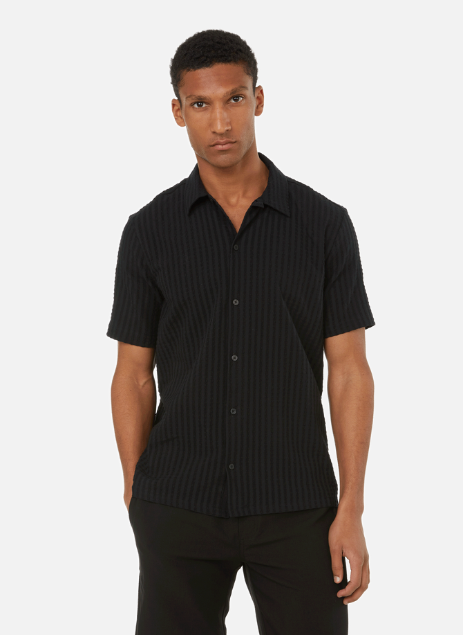 Textured short-sleeved organic cotton shirt SAMSOE SAMSOE