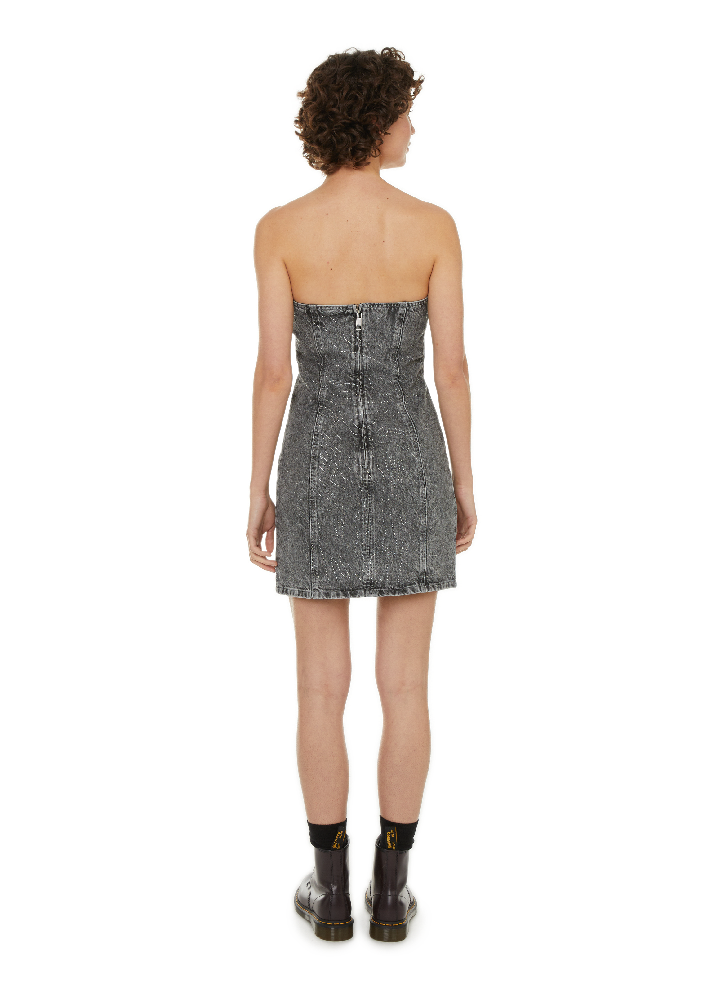 Robe bustier en jean ROTATE Gris