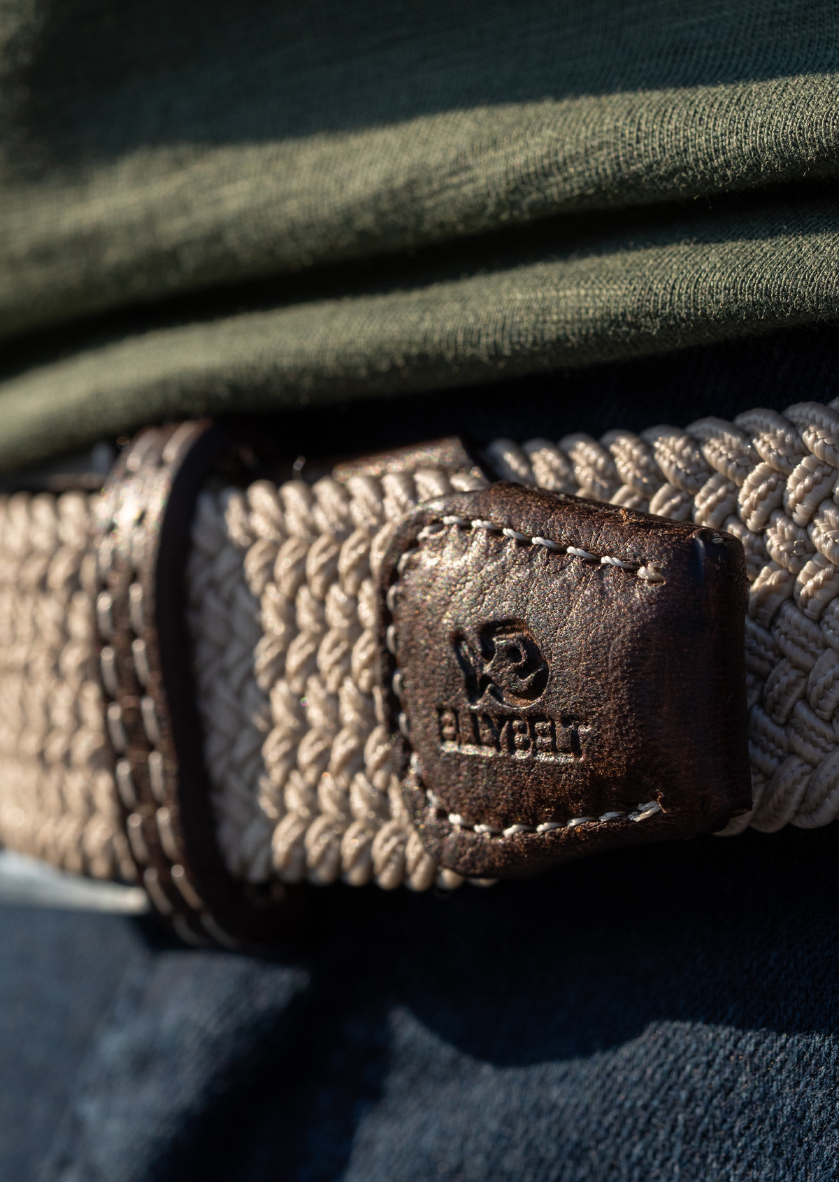 Ceinture tressée élastique unie BILLYBELT Beige