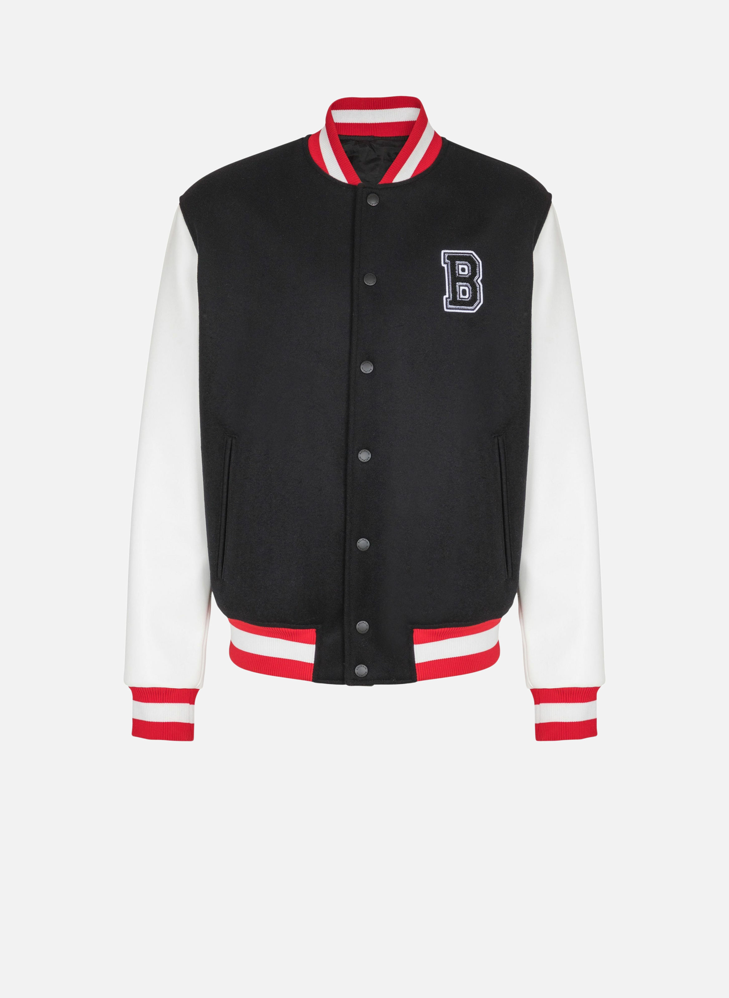 Veste varsity en laine et faux cuir BALMAIN Multicolore