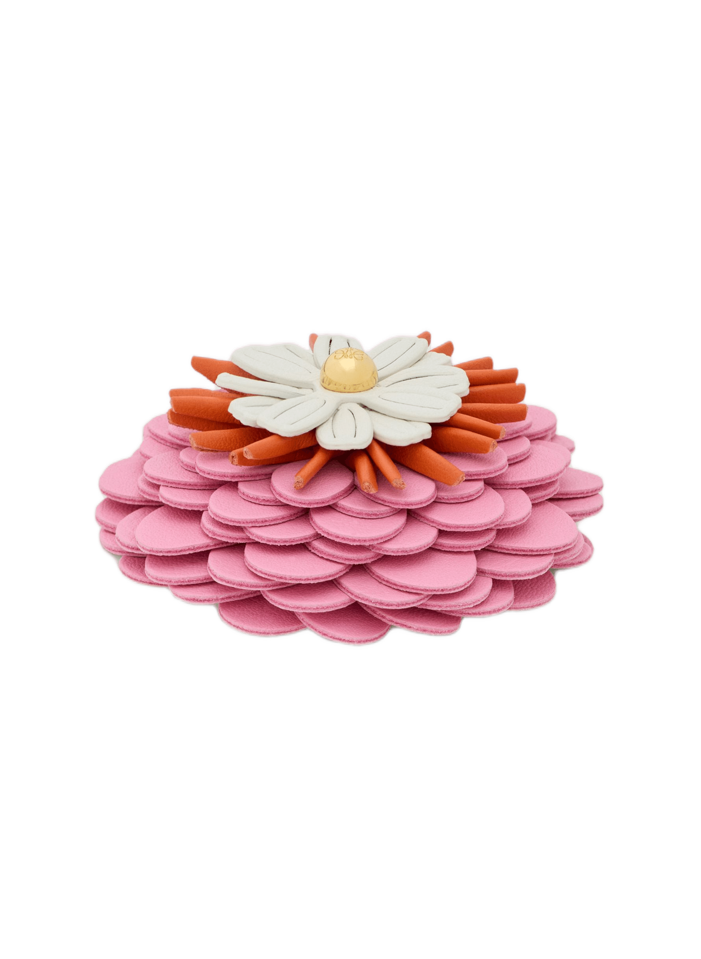 Broche fleur en cuir de veau LOEWE Rose