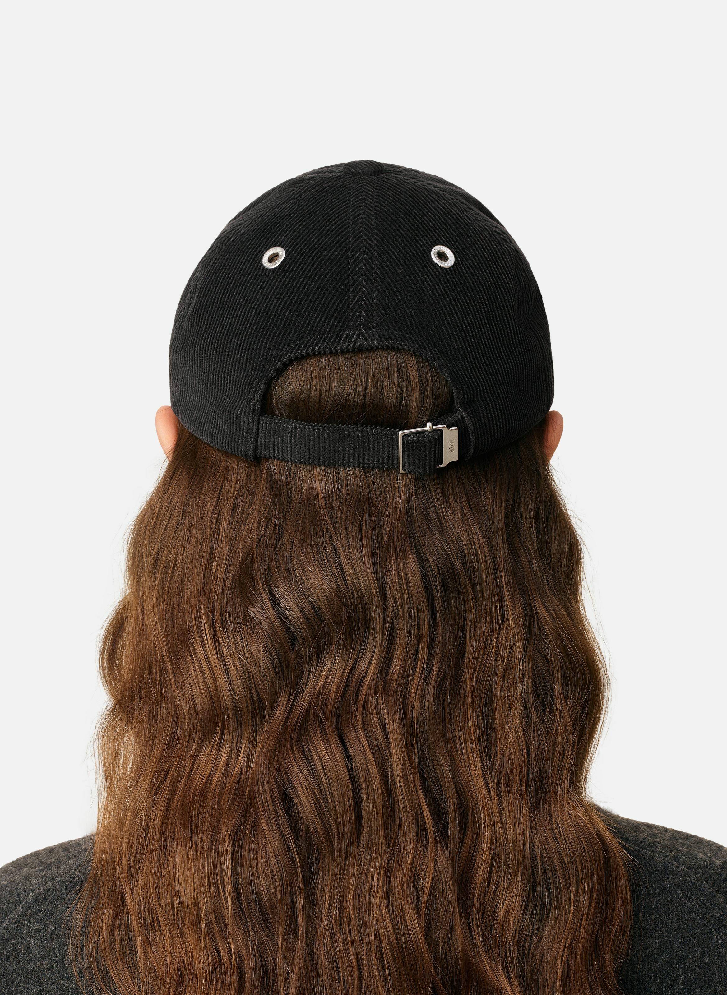 Casquette broderie ami de coeur velours en coton unisexe AMI PARIS Gris