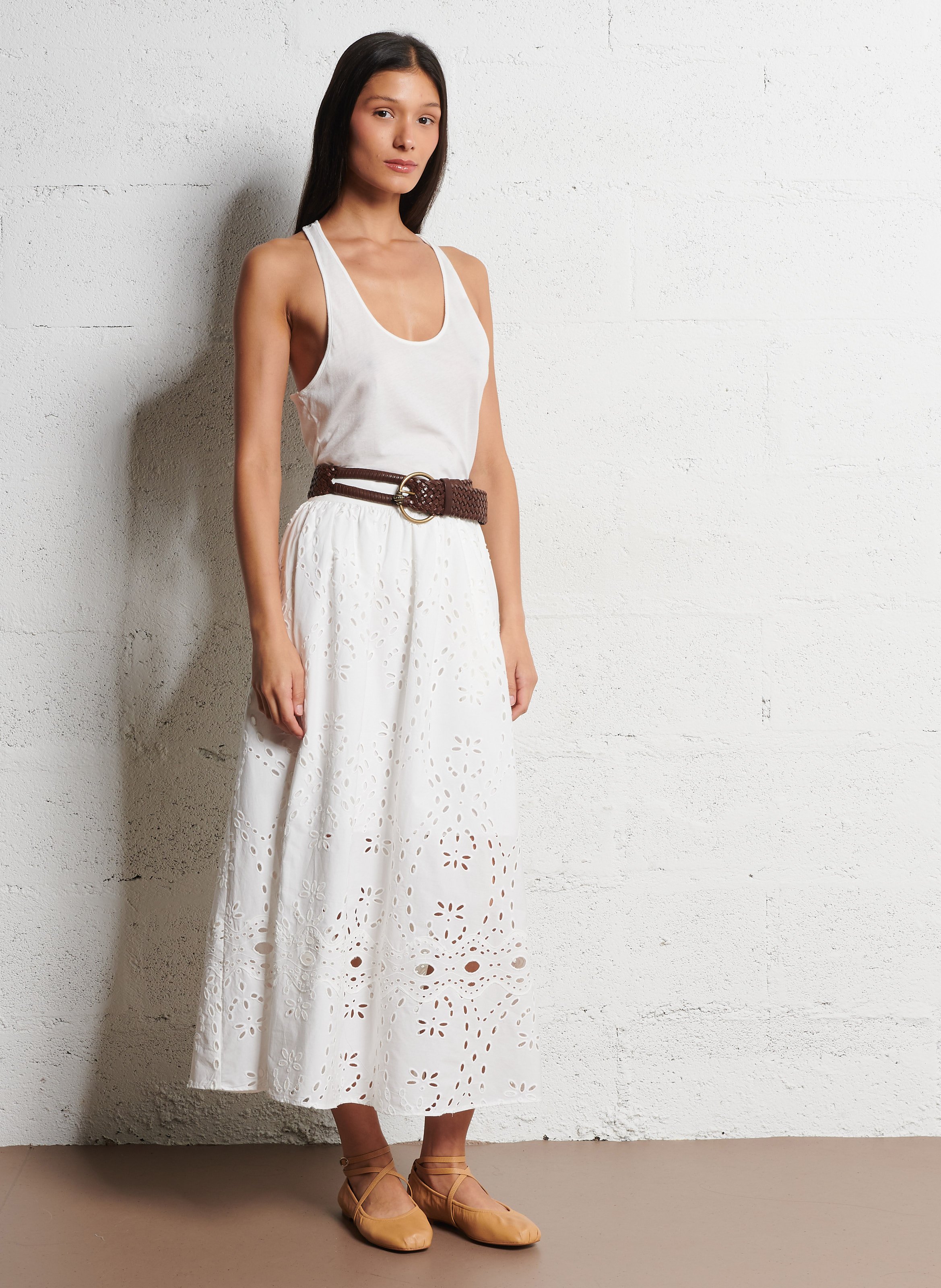 Ceinture en cuir tressé brisbane BA&SH Marron