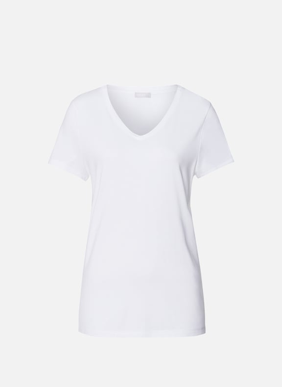 T-shirt décontracté à col en V Blanc by HANRO HANRO T-shirt décontracté à col en V Blanc