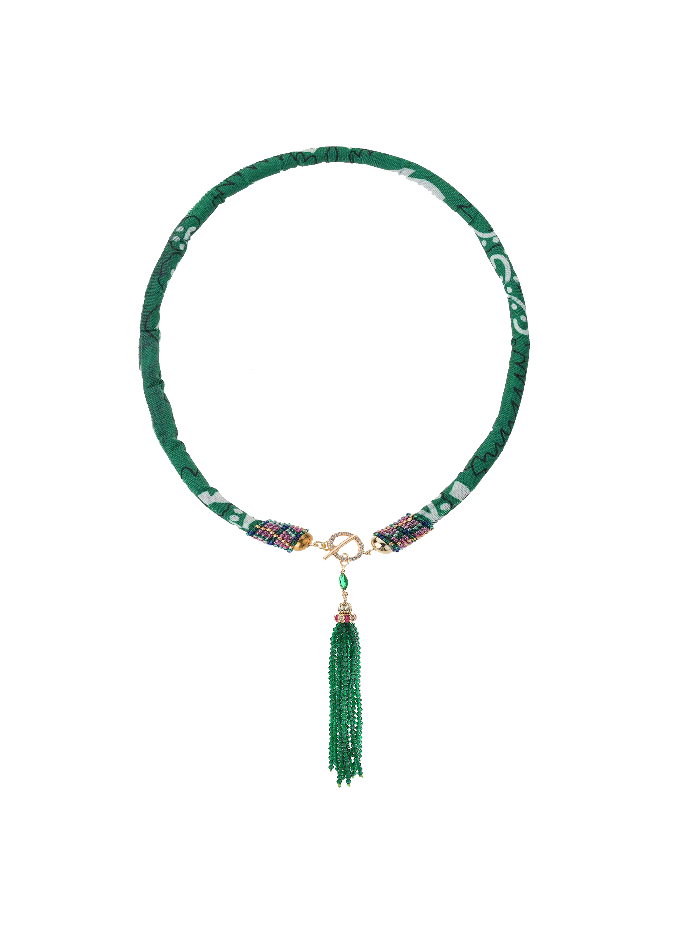 Collier en tissu avec pendentif de perles ario HIPANEMA Vert