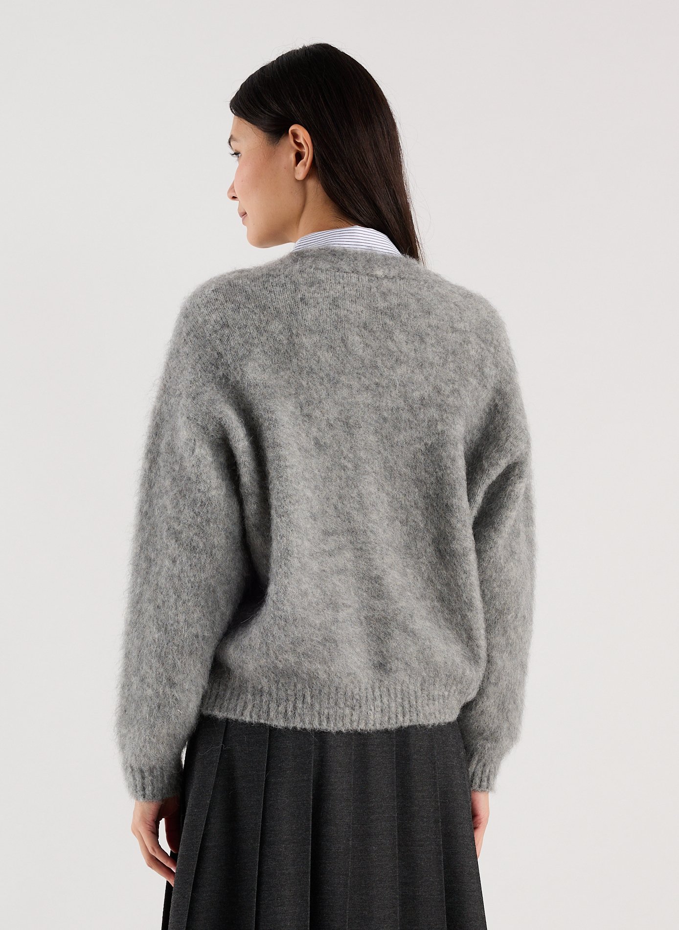 Cardigan Wuley en Mohair et Alpaga mélangés  SAISON 1865 Gris