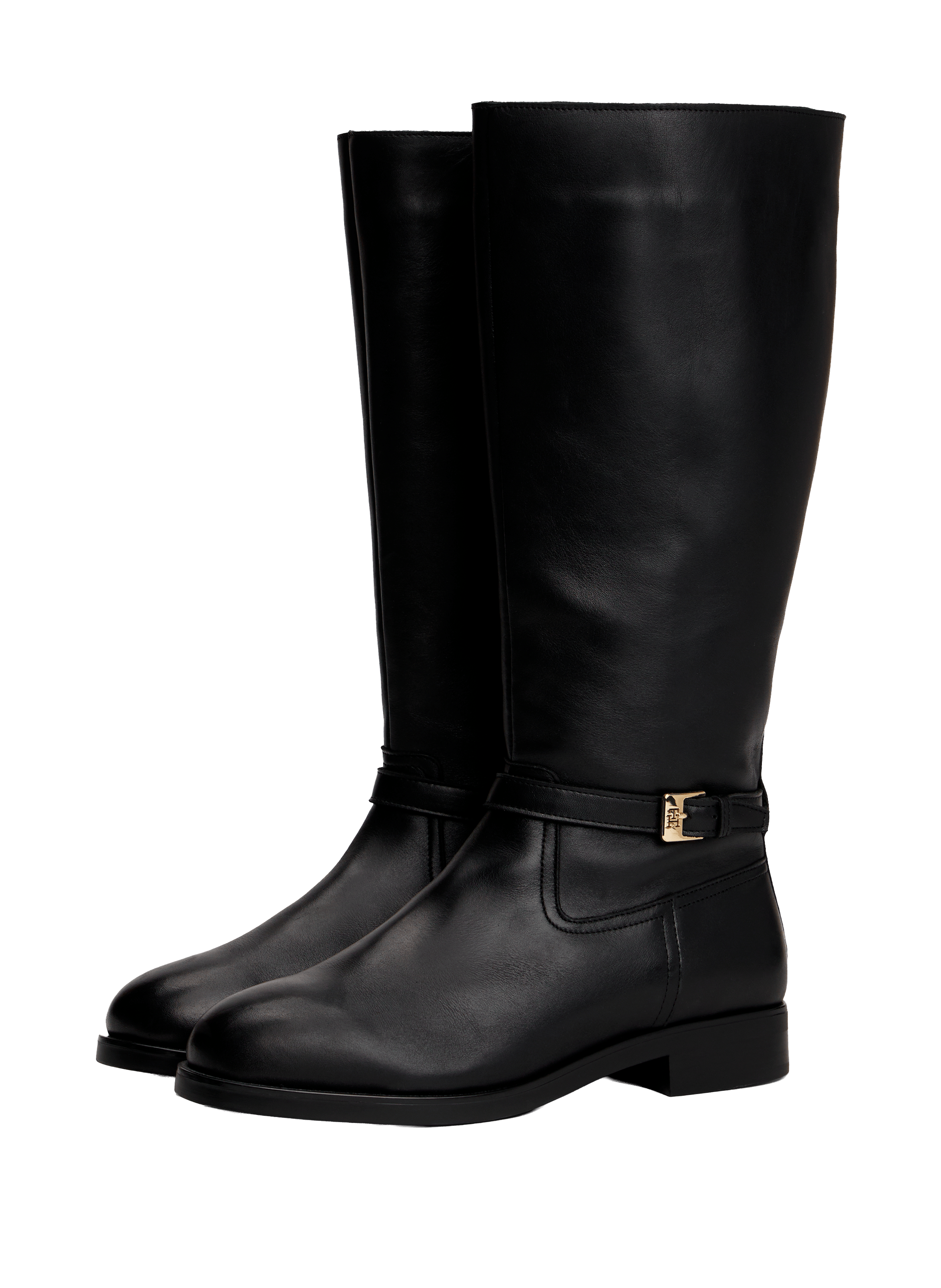 Bottes zippées en cuir TOMMY HILFIGER Noir