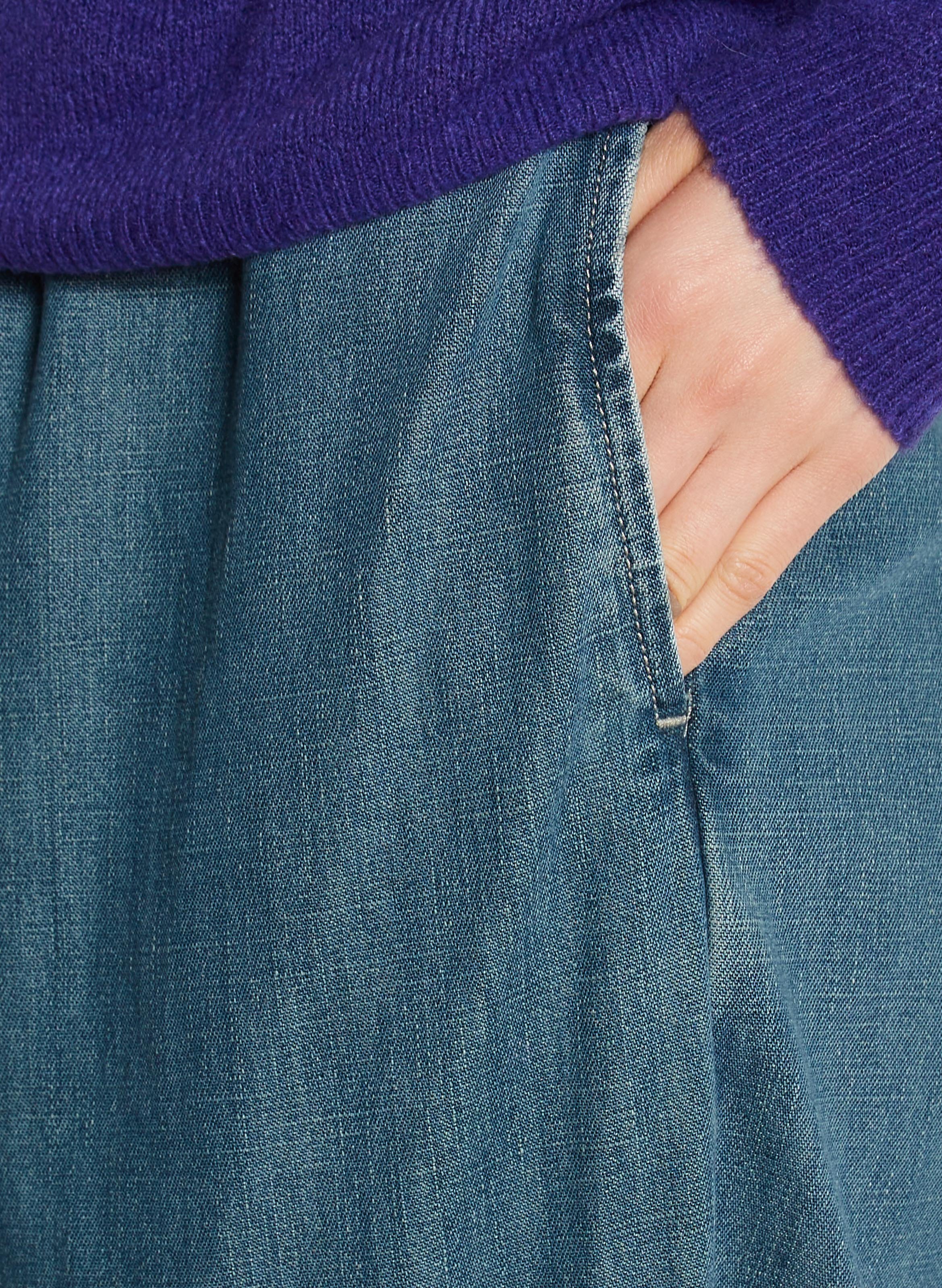 Pantalon carotte en coton recyclé mélangé ozyr AMERICAN VINTAGE Bleu