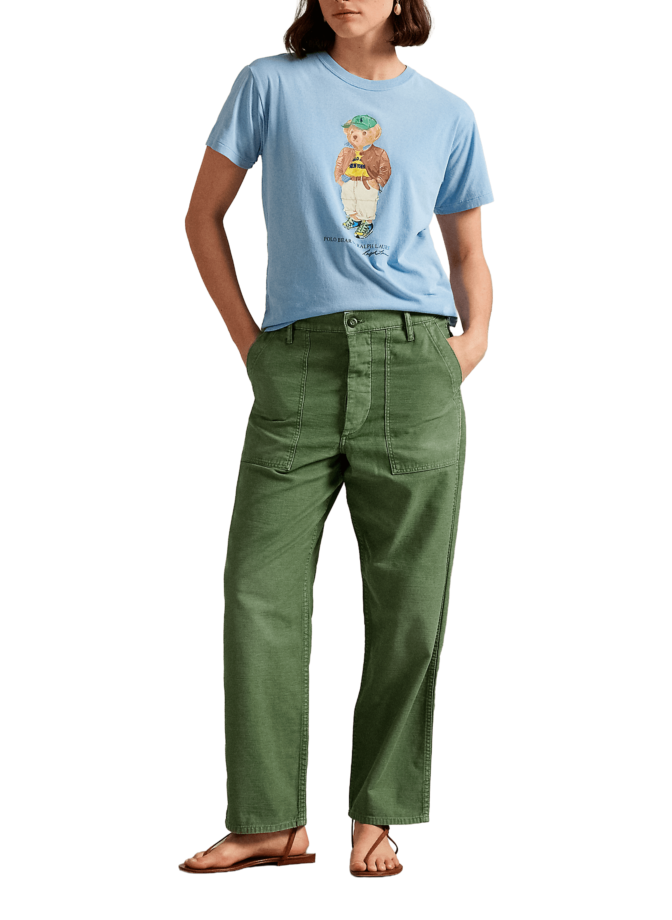 T-shirt imprimé en coton POLO RALPH LAUREN Bleu