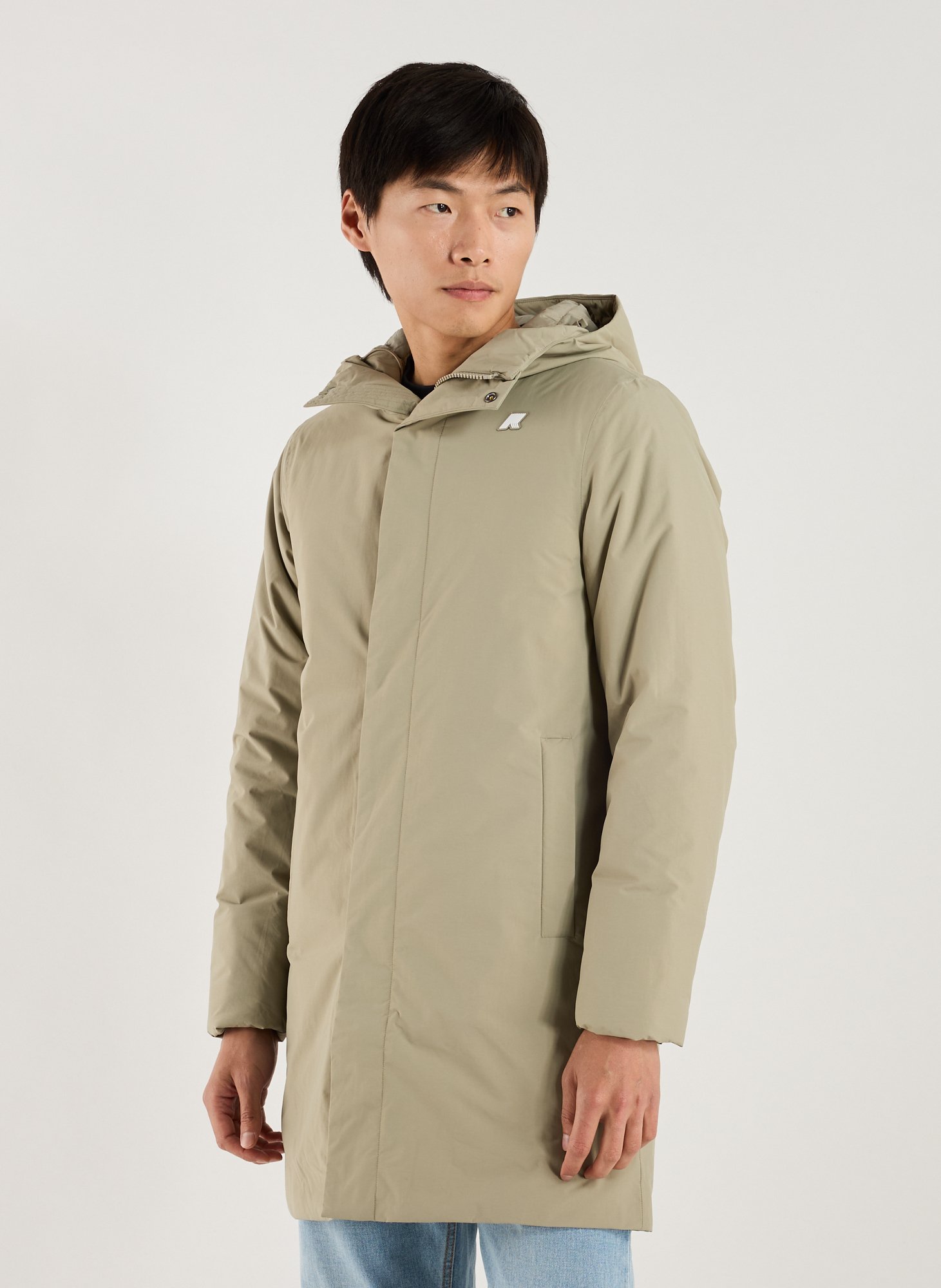 K-WAY Mid-length nylon parka Green