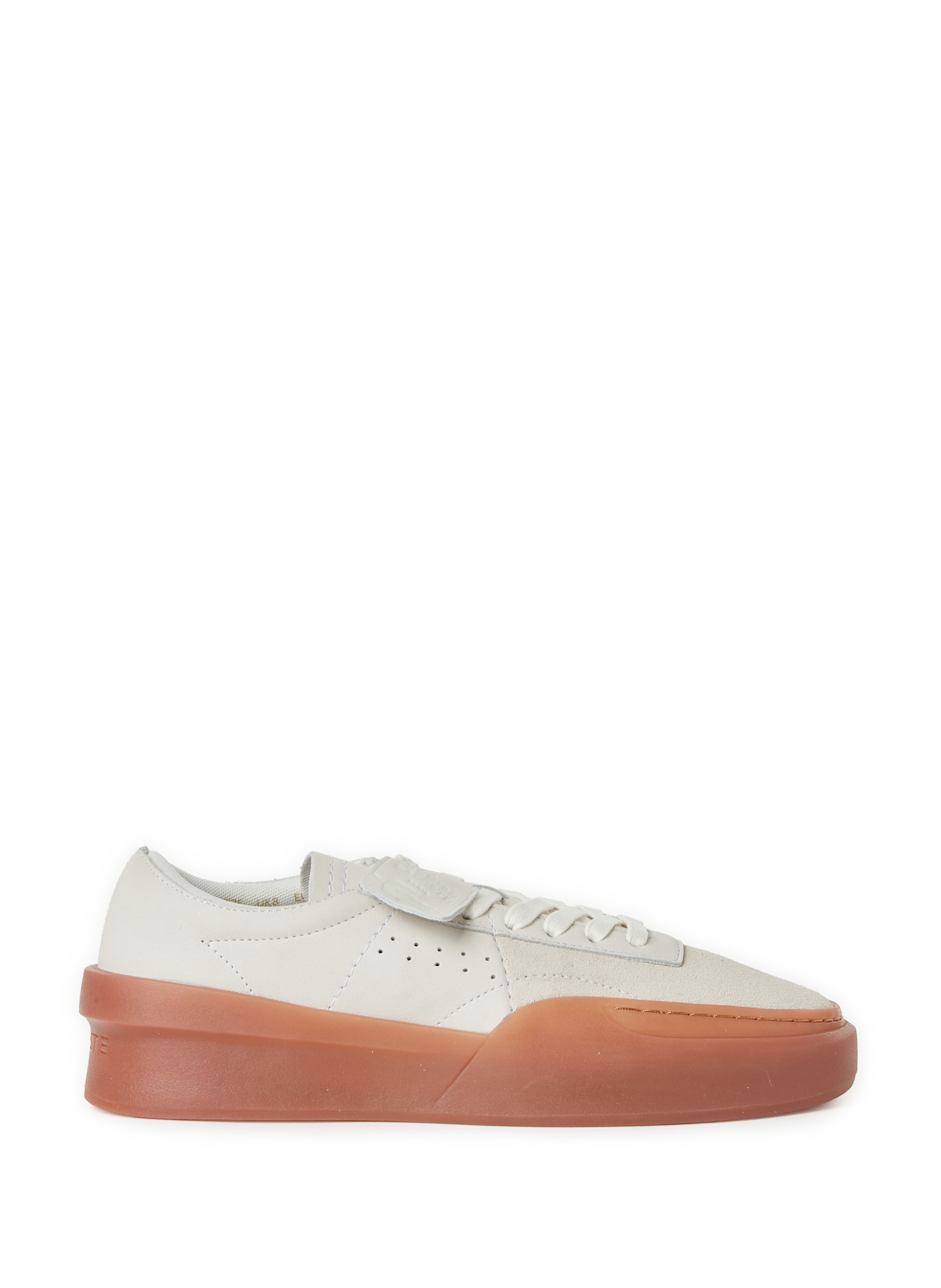 LACOSTE Baskets en cuir mélangé Beige