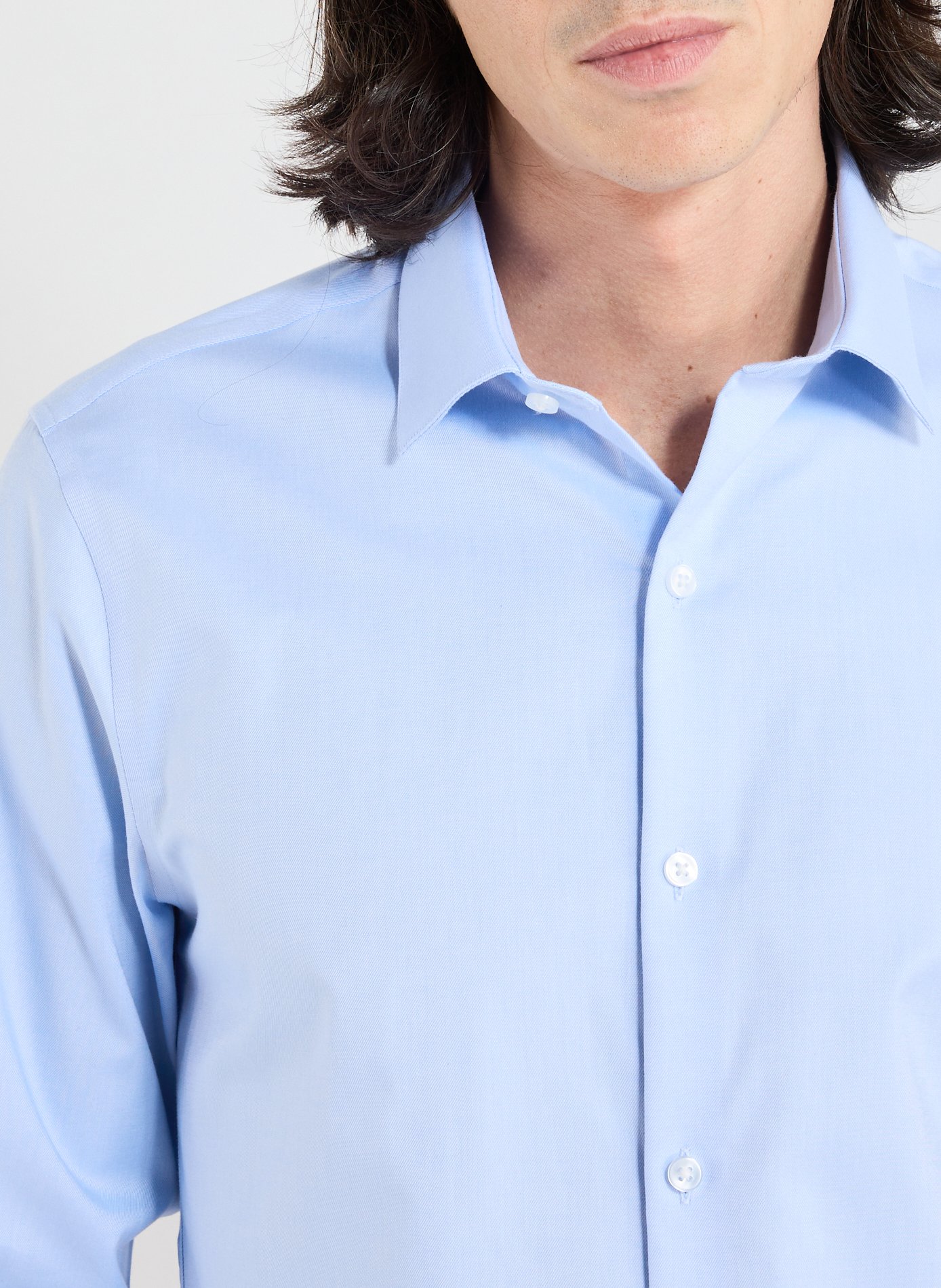 Slim cotton-blend shirt CALVIN KLEIN Blue