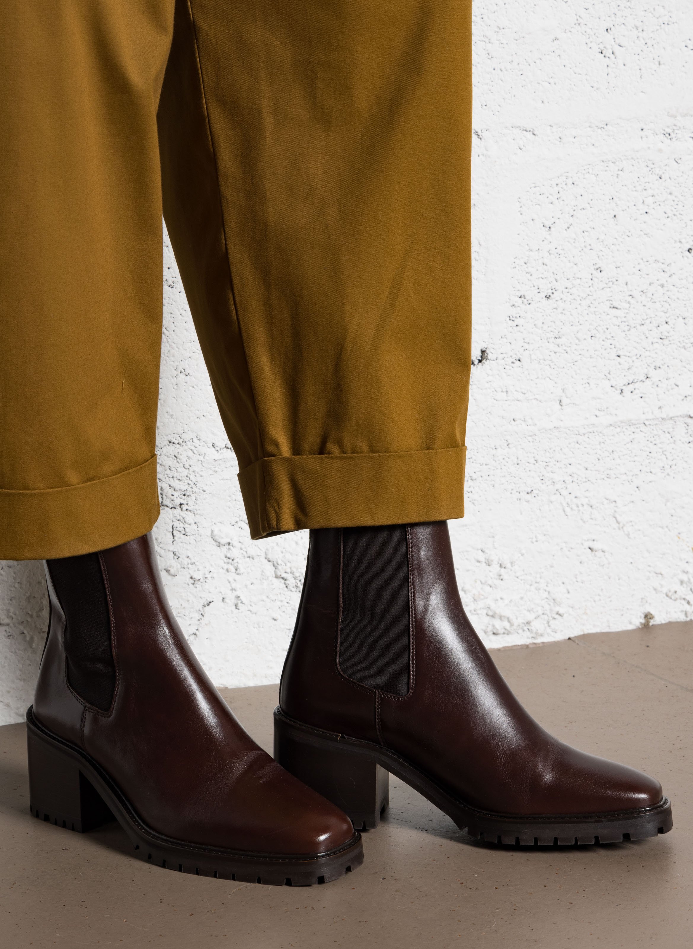 Bottines à talons en cuir n°559 RIVECOUR Marron