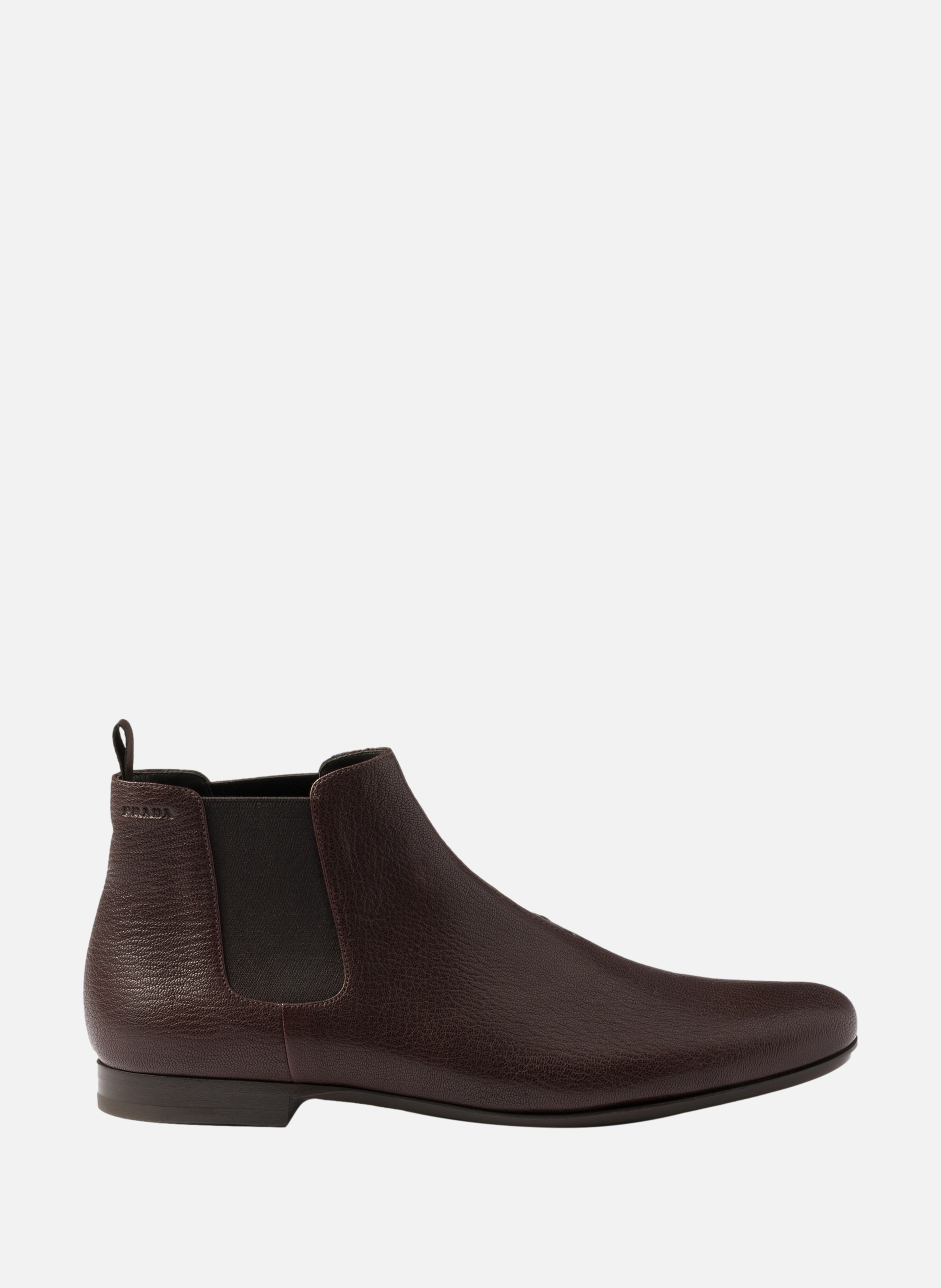 Bottines chelsea en cuir PRADA Marron