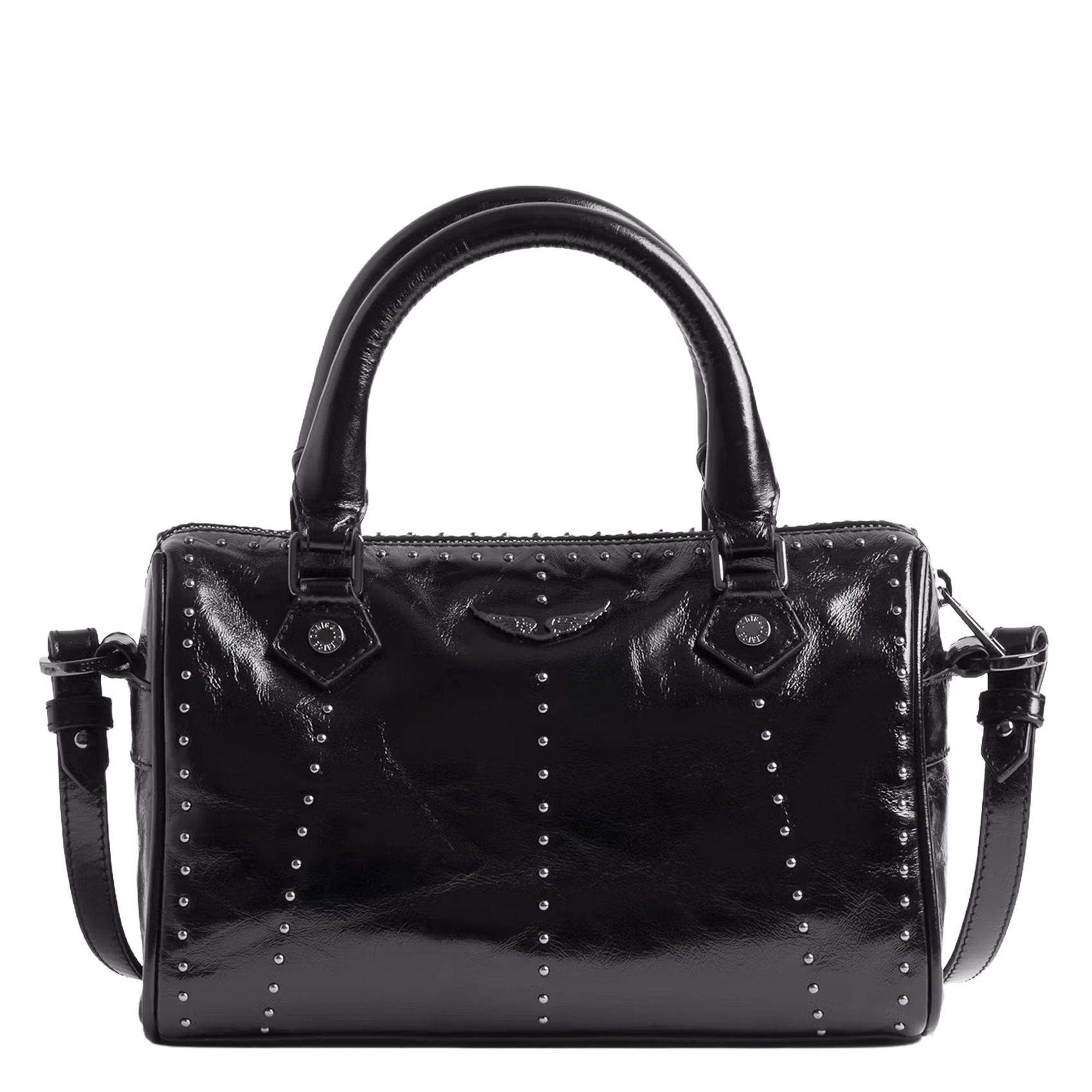 Sac bandoulière en cuir verni xs sunny ZADIG&VOLTAIRE Noir