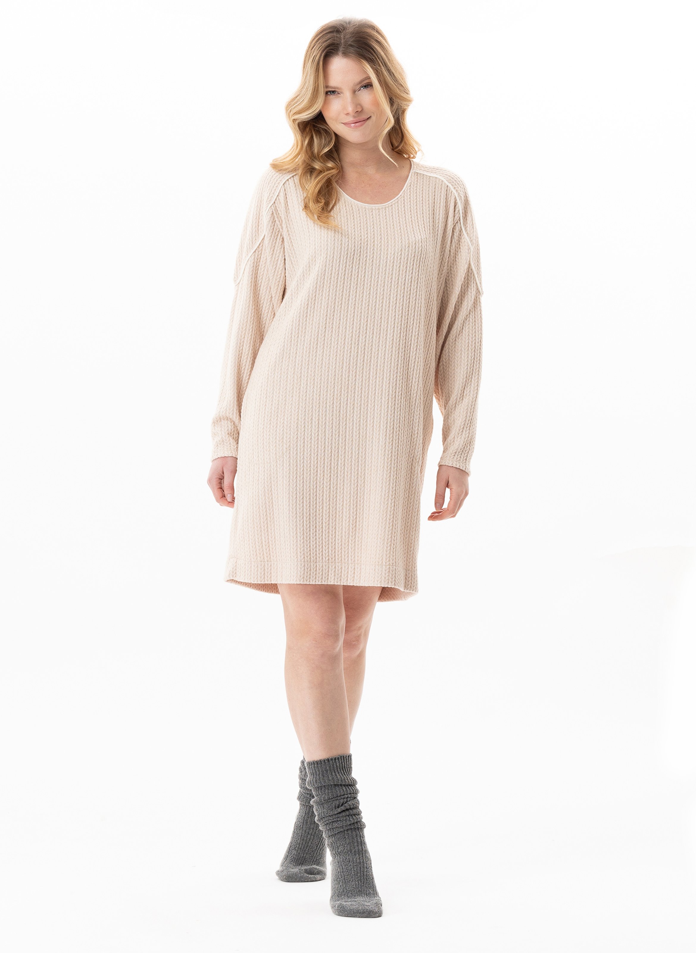 Robe en maille tricot shetland 140 LE CHAT Beige