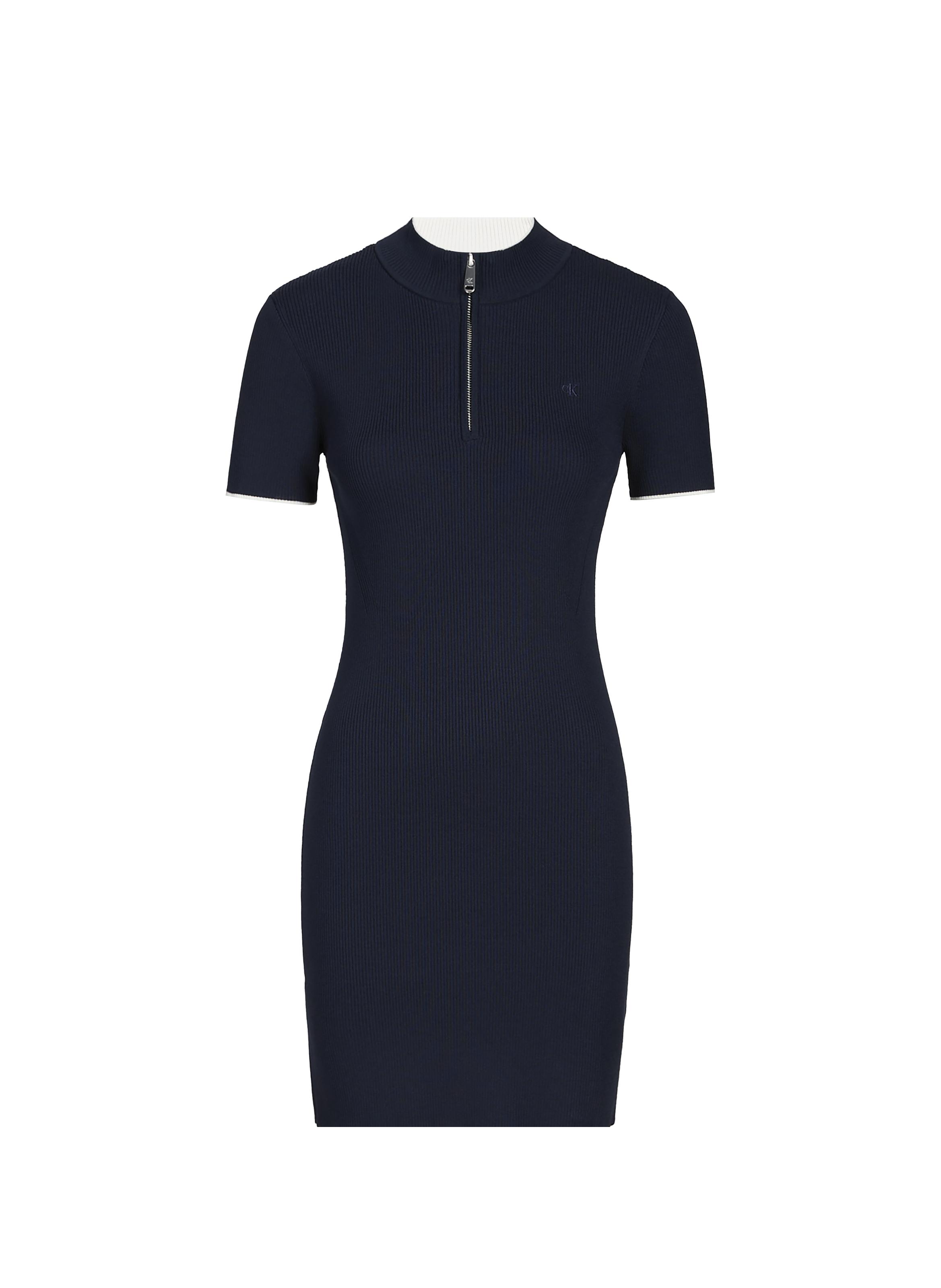 Short slim dress with zip collar CALVIN KLEIN Blue