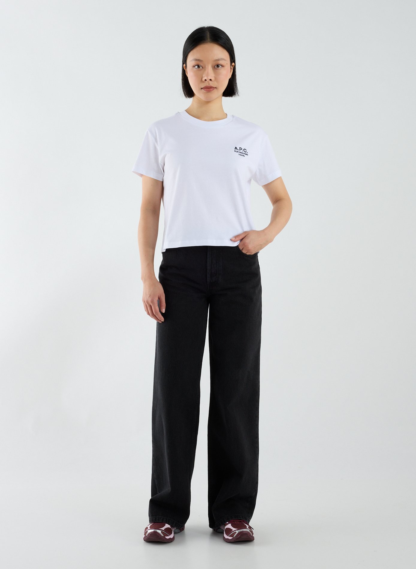 Jean droit Elisabeth en coton  A.P.C. Noir