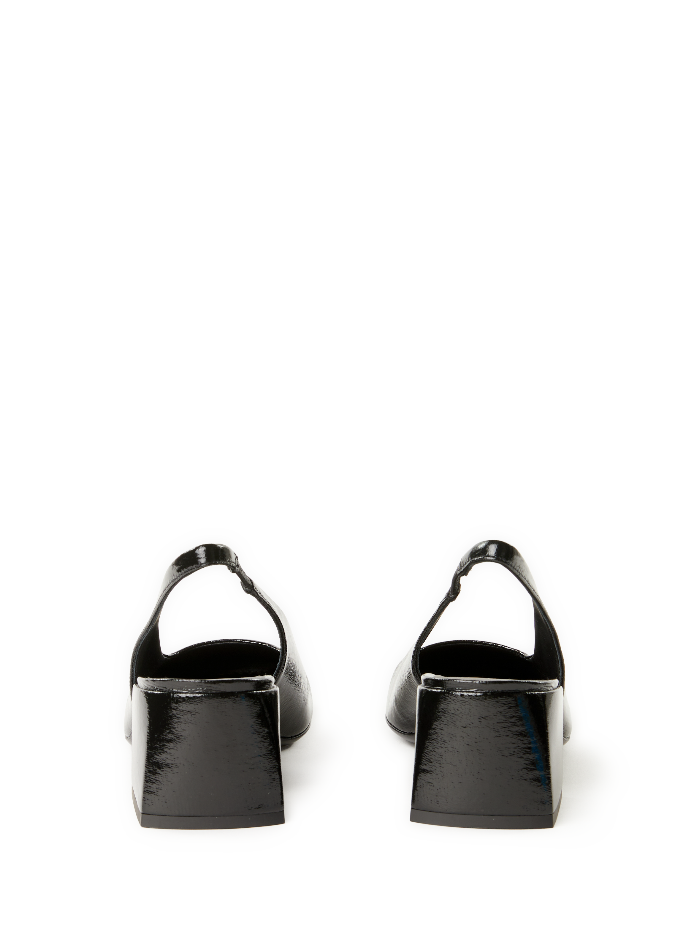 Sling-back patent leather and cotton blend COURRÈGES Black