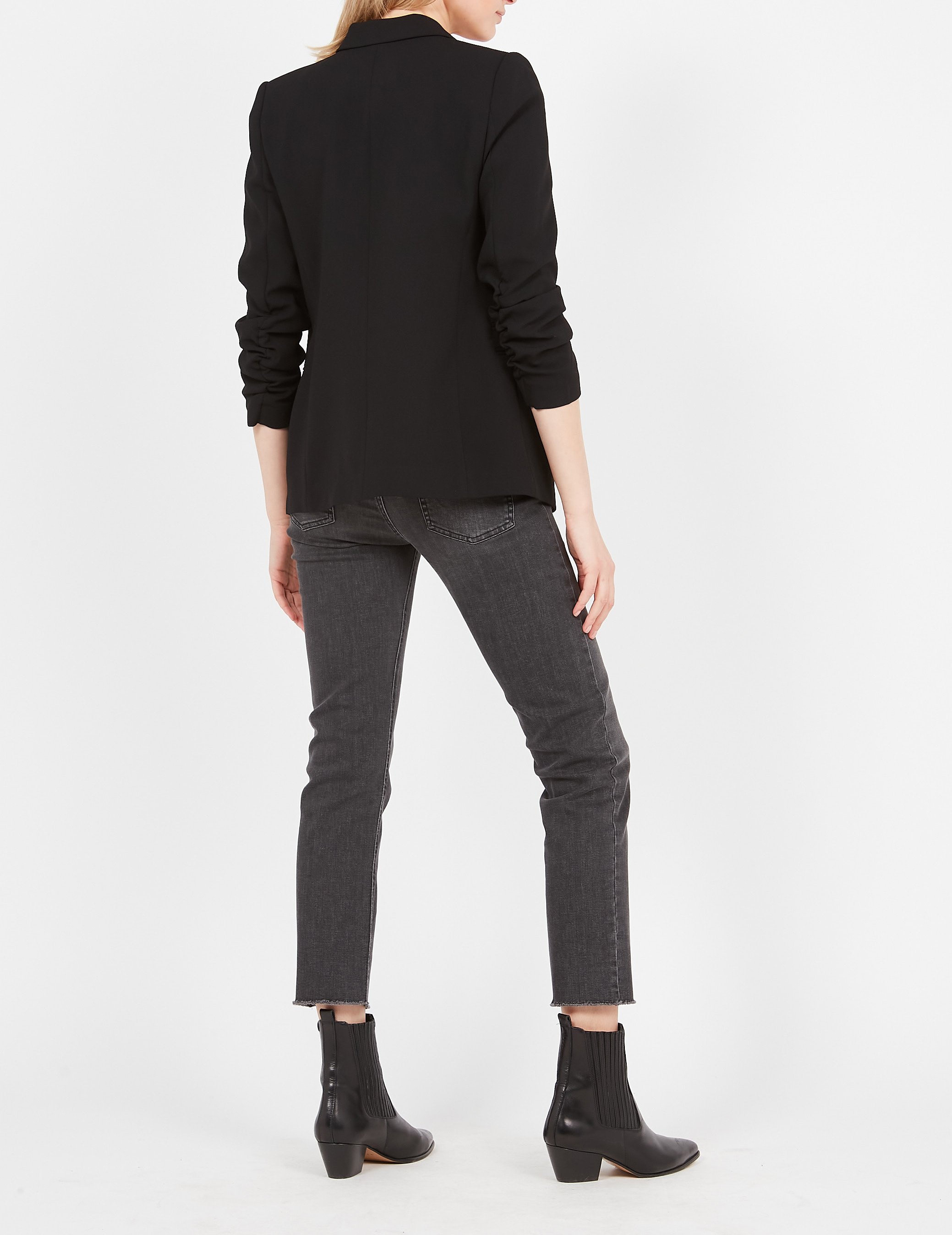 Veste col tailleur en crêpe IKKS Noir