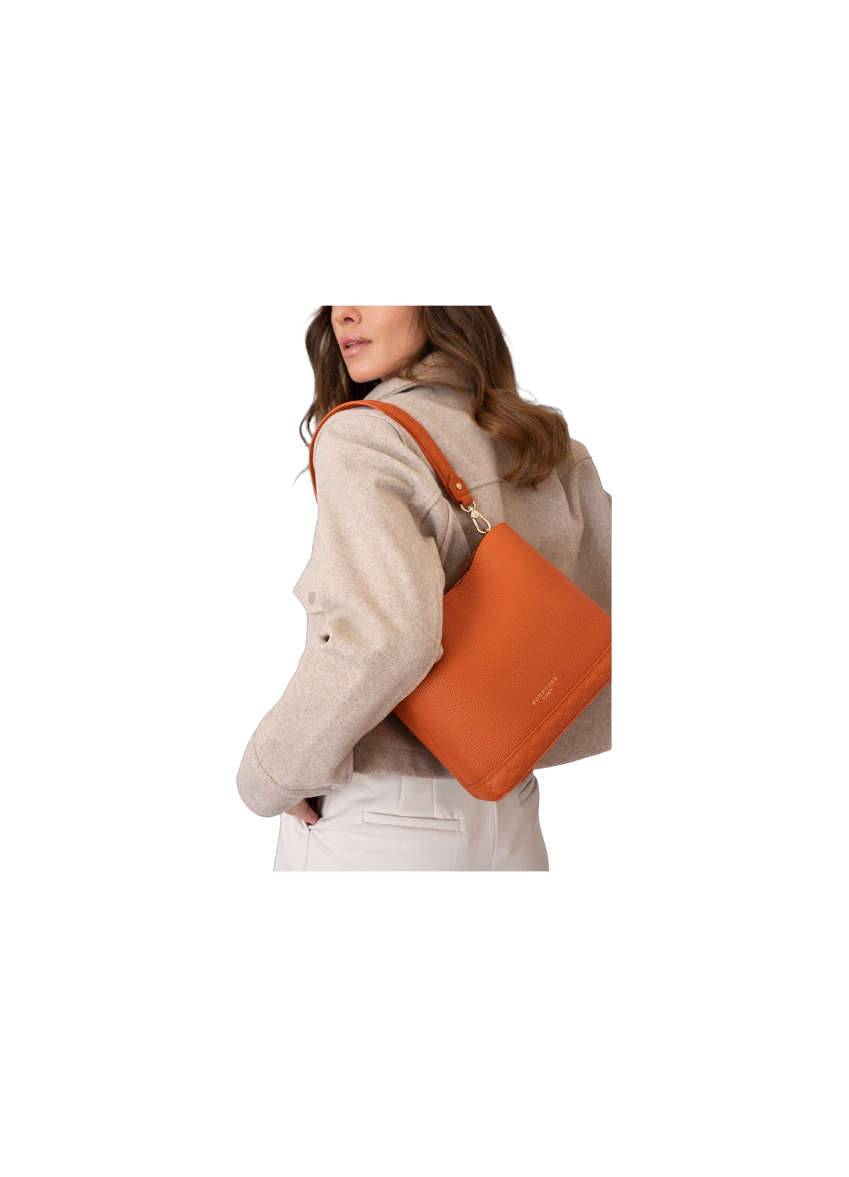 Manhattan | Sac porté épaule Nano en cuir de vachette POURCHET Orange