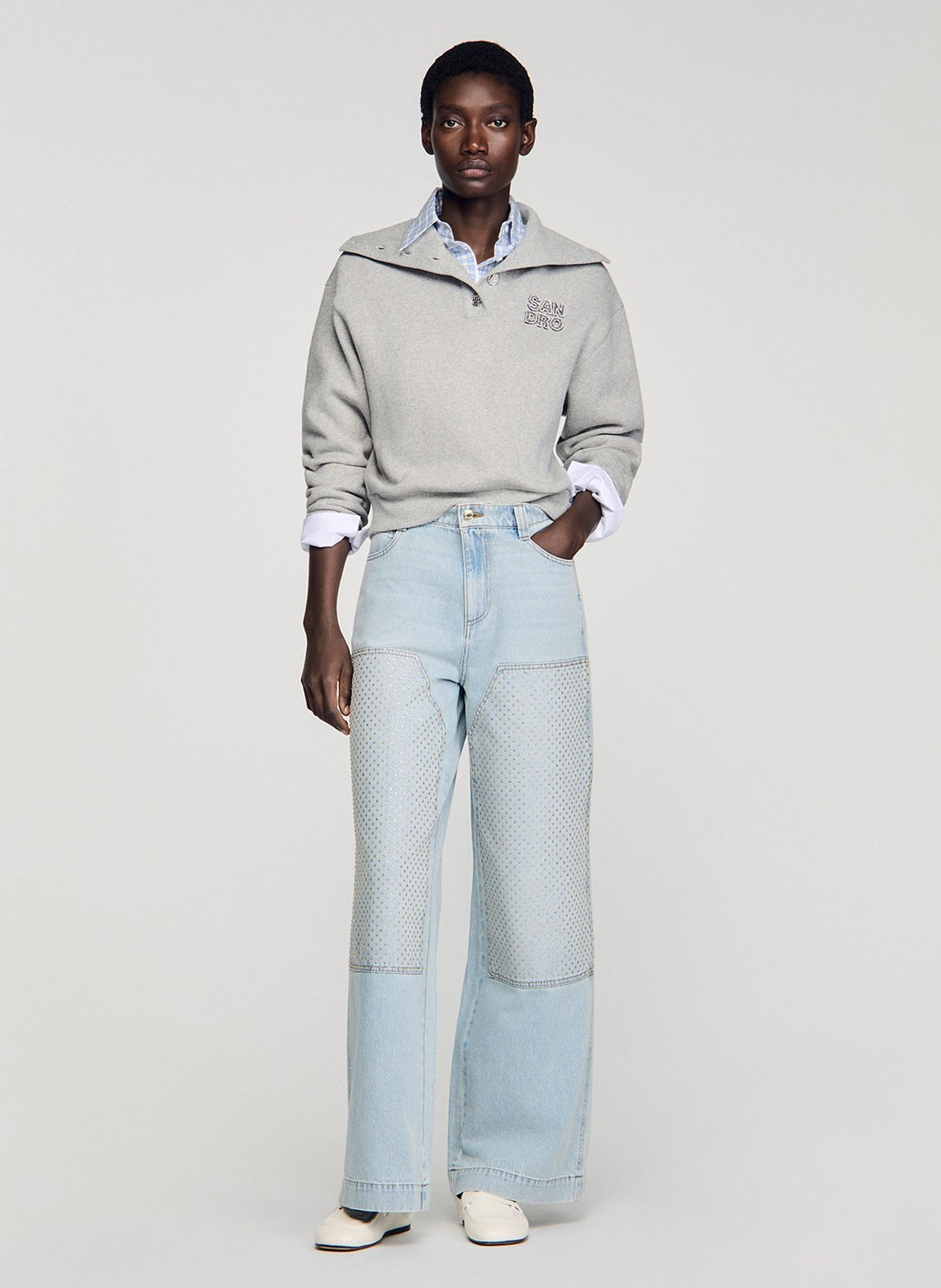 Jean large SANDRO Bleu