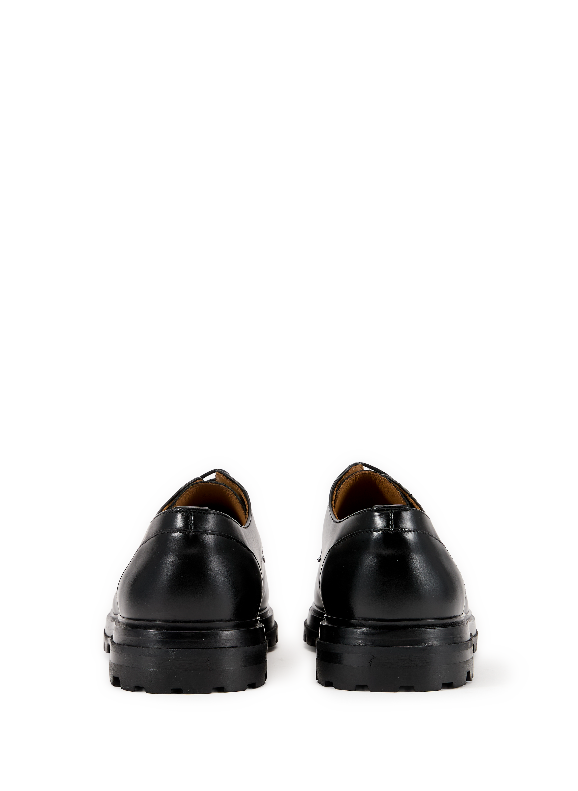 Calfskin leather wedge derby shoes BOBBIES Black