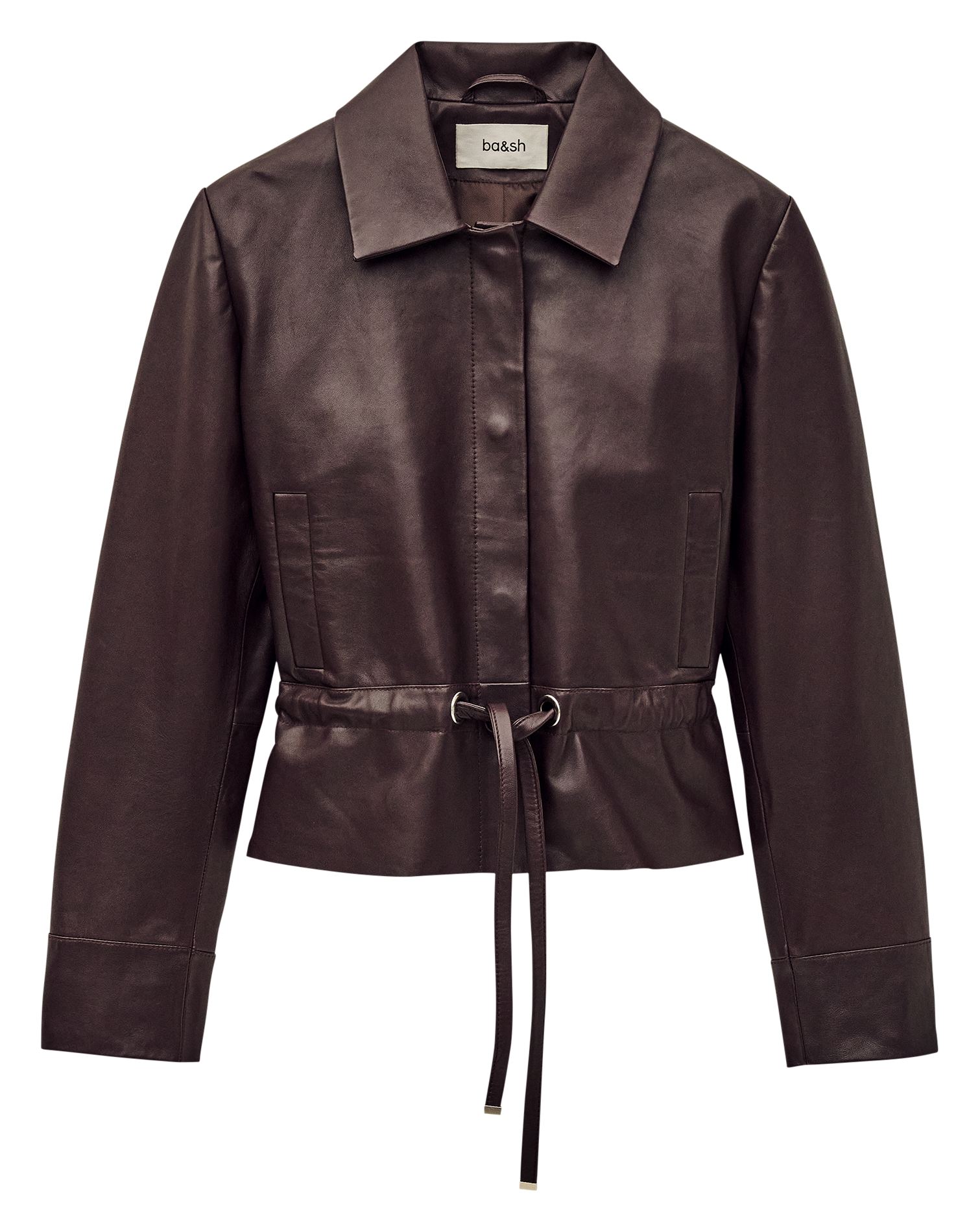 Veste col classique en cuir manita BA&SH Violet