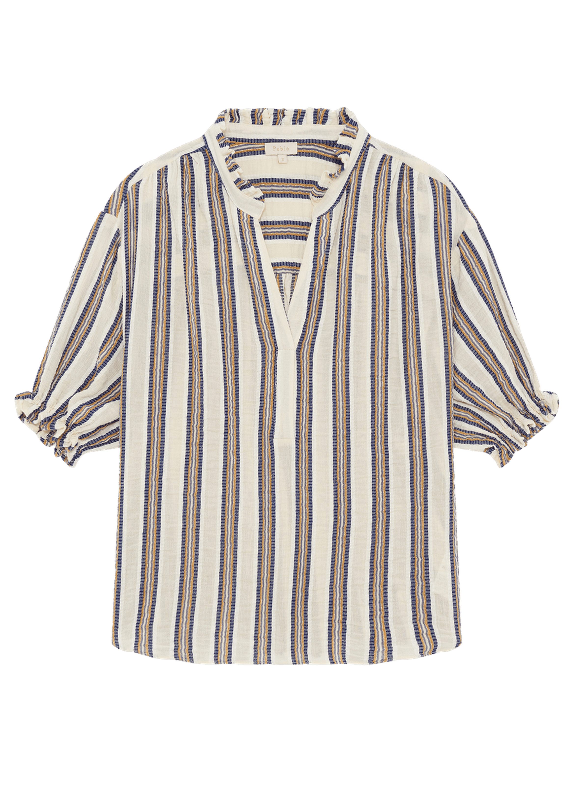 Blouse à rayures et volants - cayla PABLO Beige