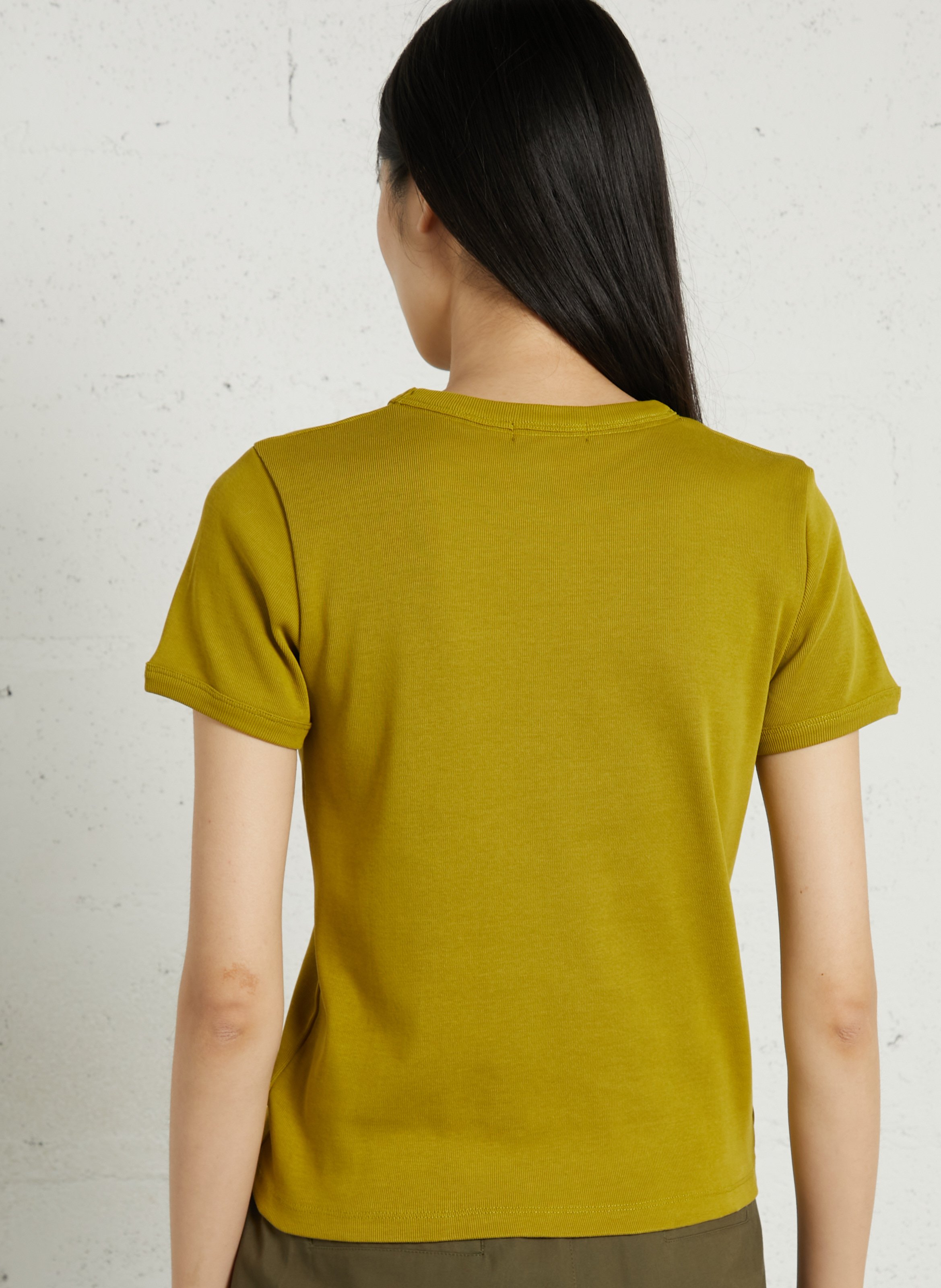 Tee-shirt droit col rond en coton bio aristide SOEUR Vert