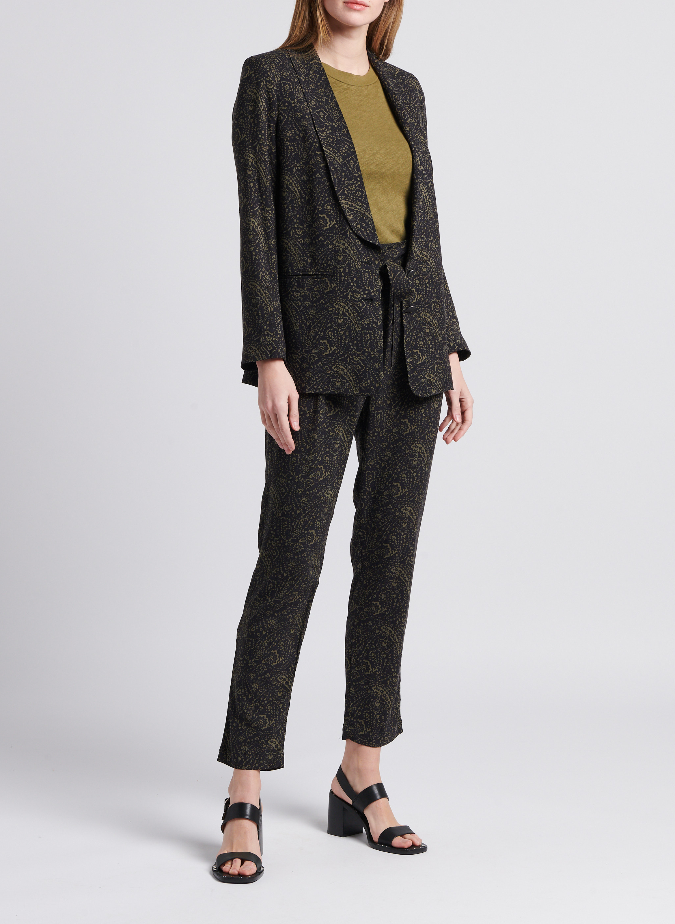 Tee-shirt col rond droit en coton sonoma AMERICAN VINTAGE Kaki