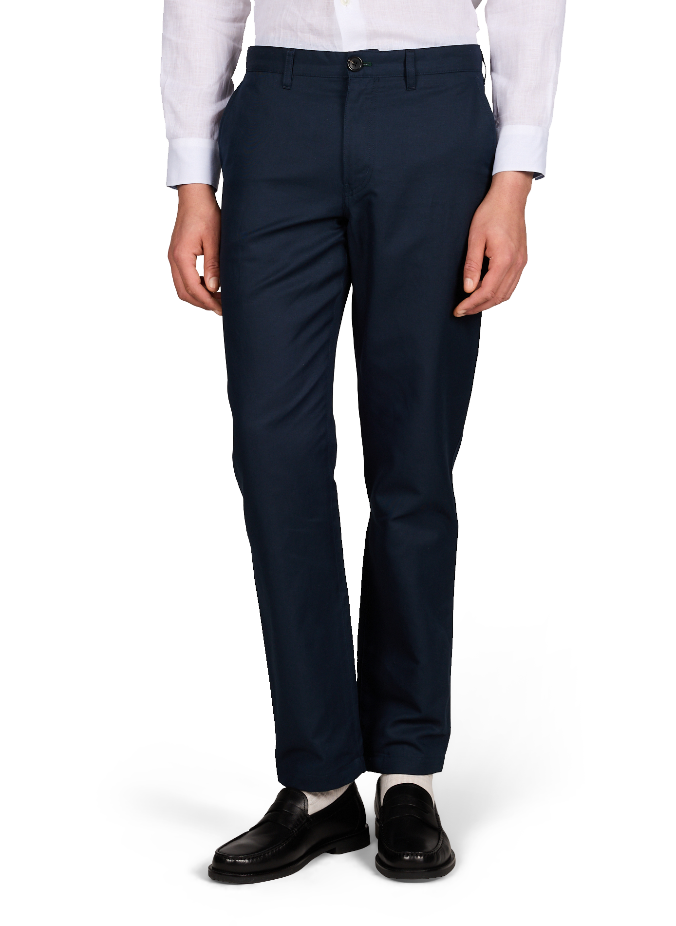 Pantaloni dal taglio affusolato in cotone e lino. PAUL SMITH Blu