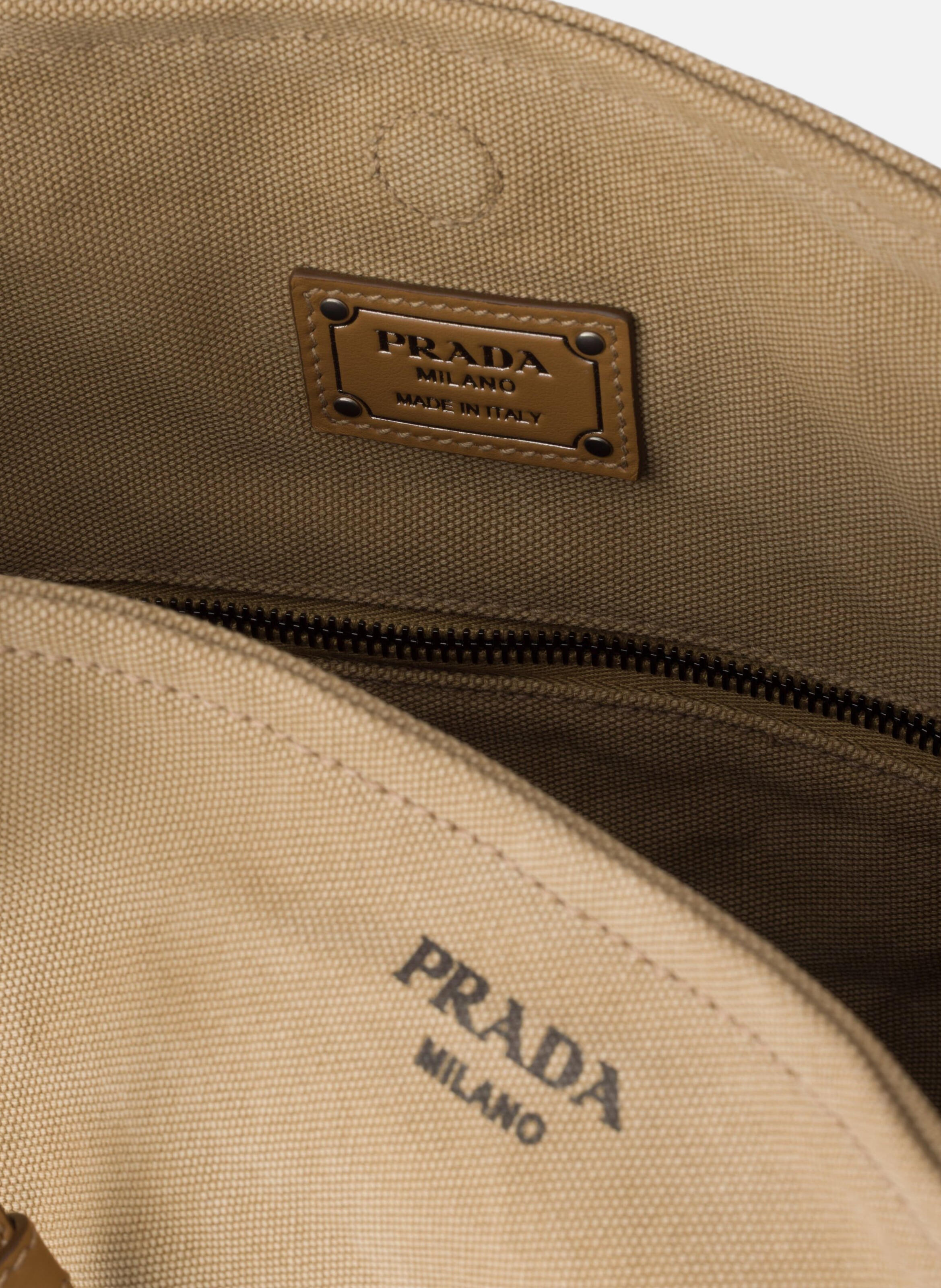 Sac porté épaule prada route en toile et cuir PRADA Beige
