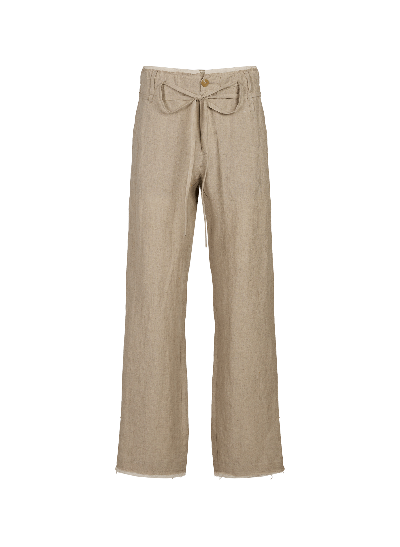 Textured pants with removable belt in blended cotton POST ARCHIVE FACTION Beige