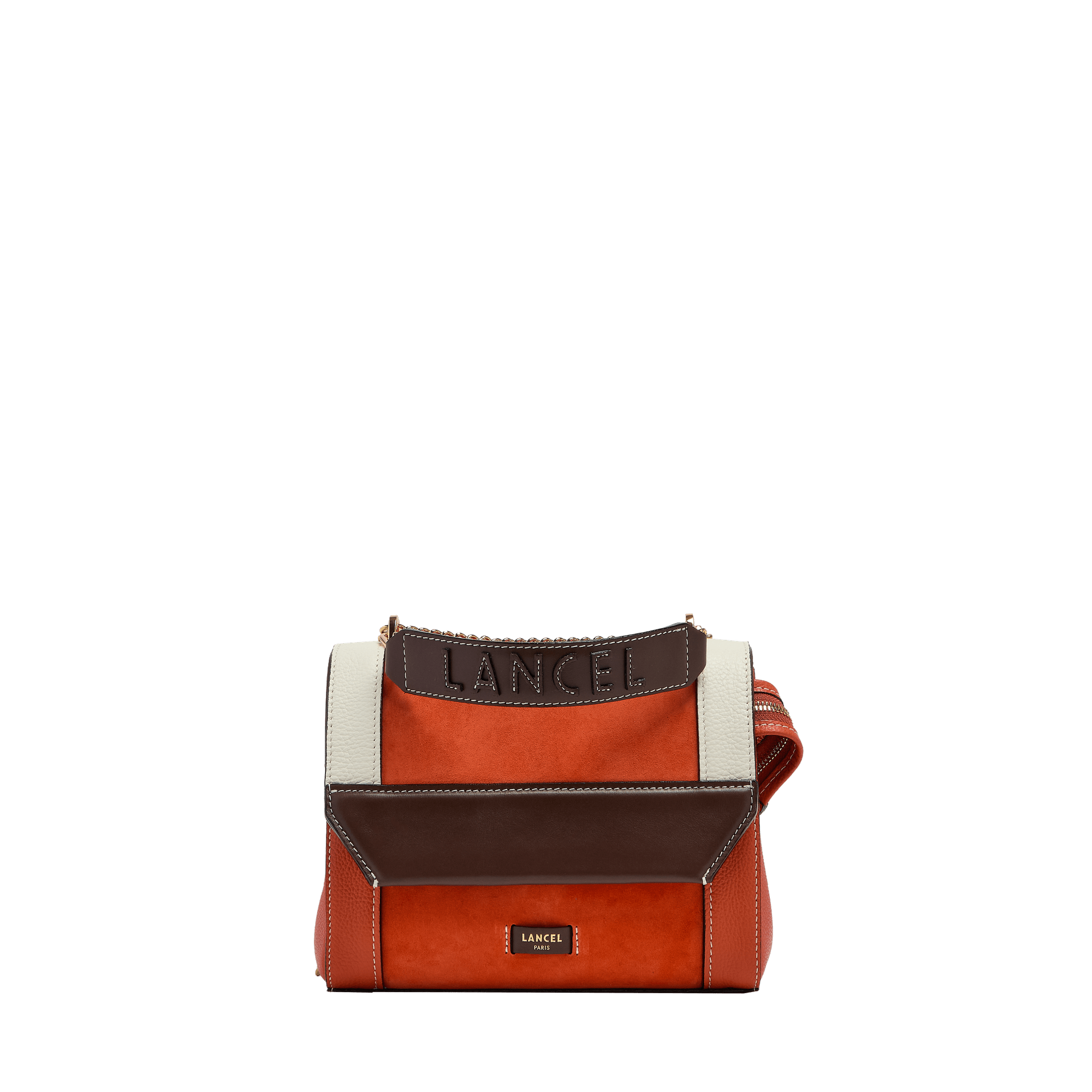 Flap bag medium ninon by lancel in leather LANCEL Orange