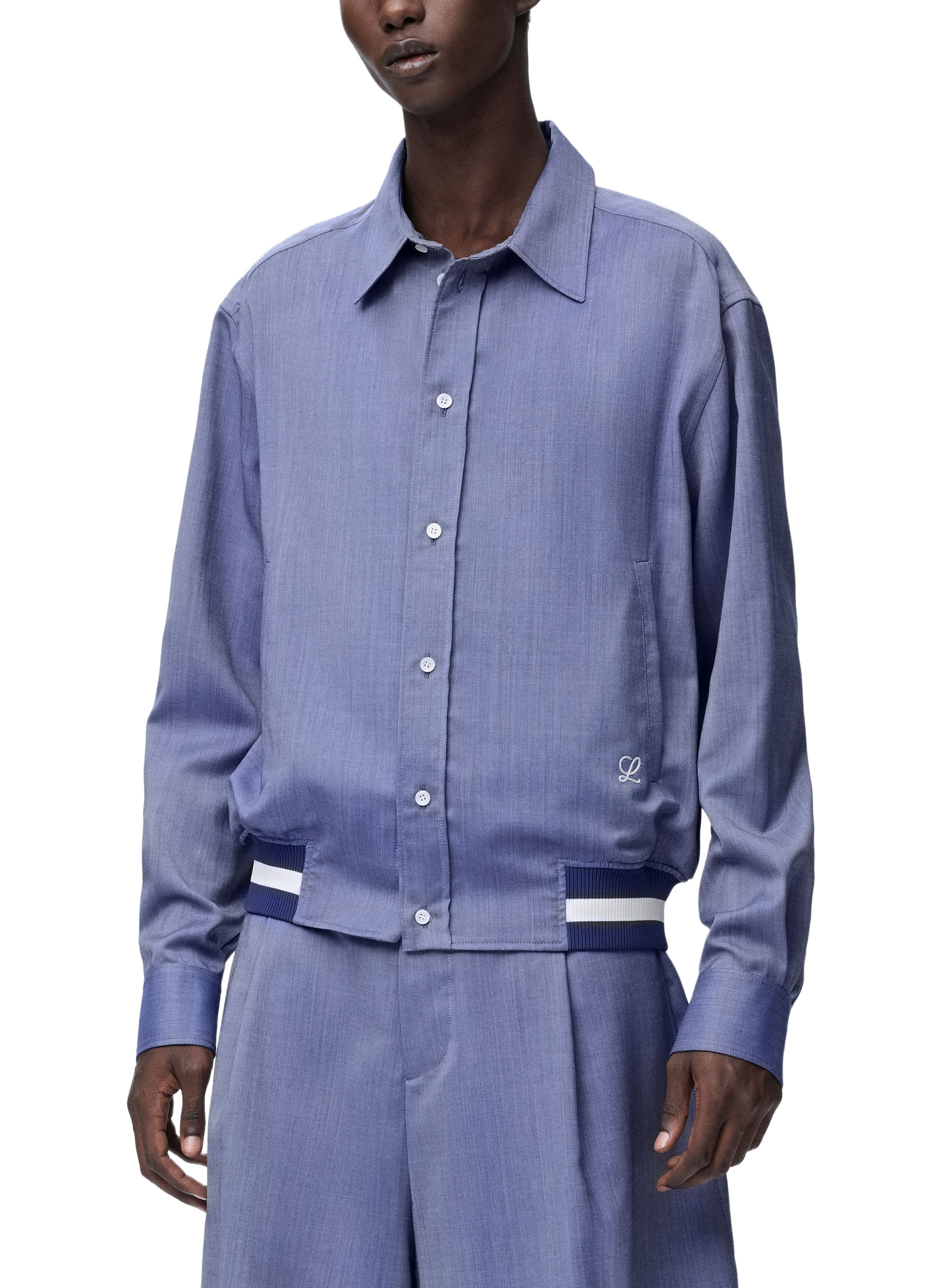 Veste chemise en laine oxford LOEWE Bleu